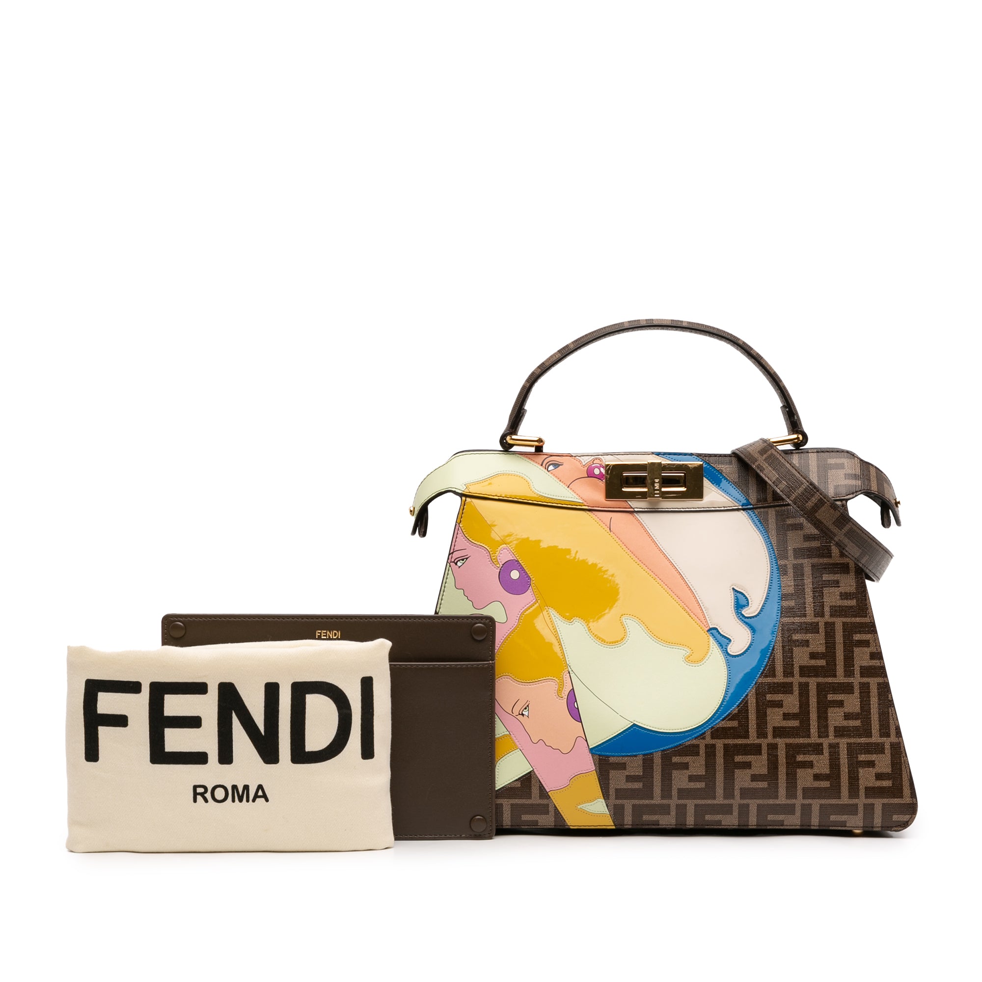Fendi Antonio Lopez Medium Zucca Coated Canvas Peekaboo ISeeU Satchel - image 13