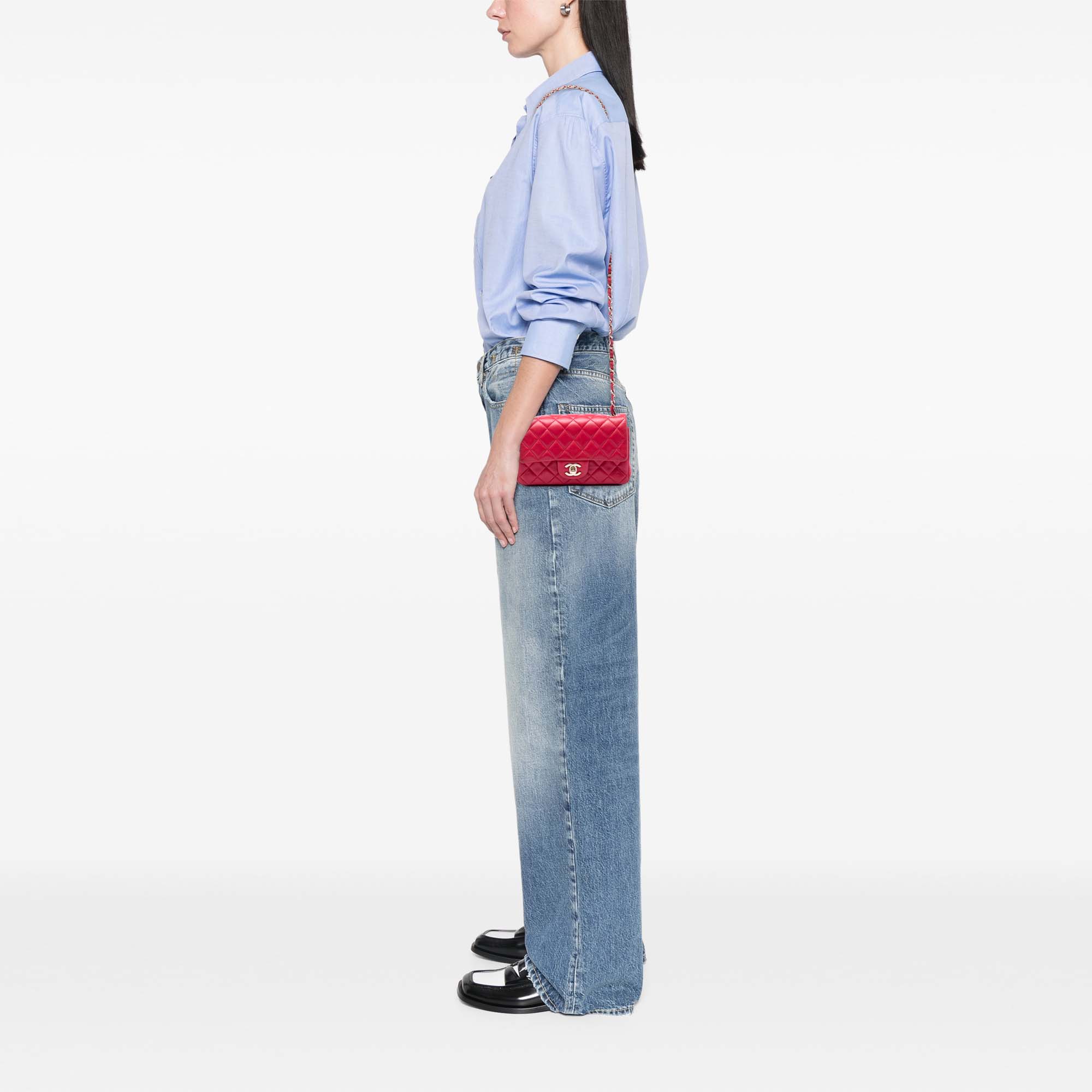 Chanel Mini Rectangular Classic Lambskin Single Flap - image 7