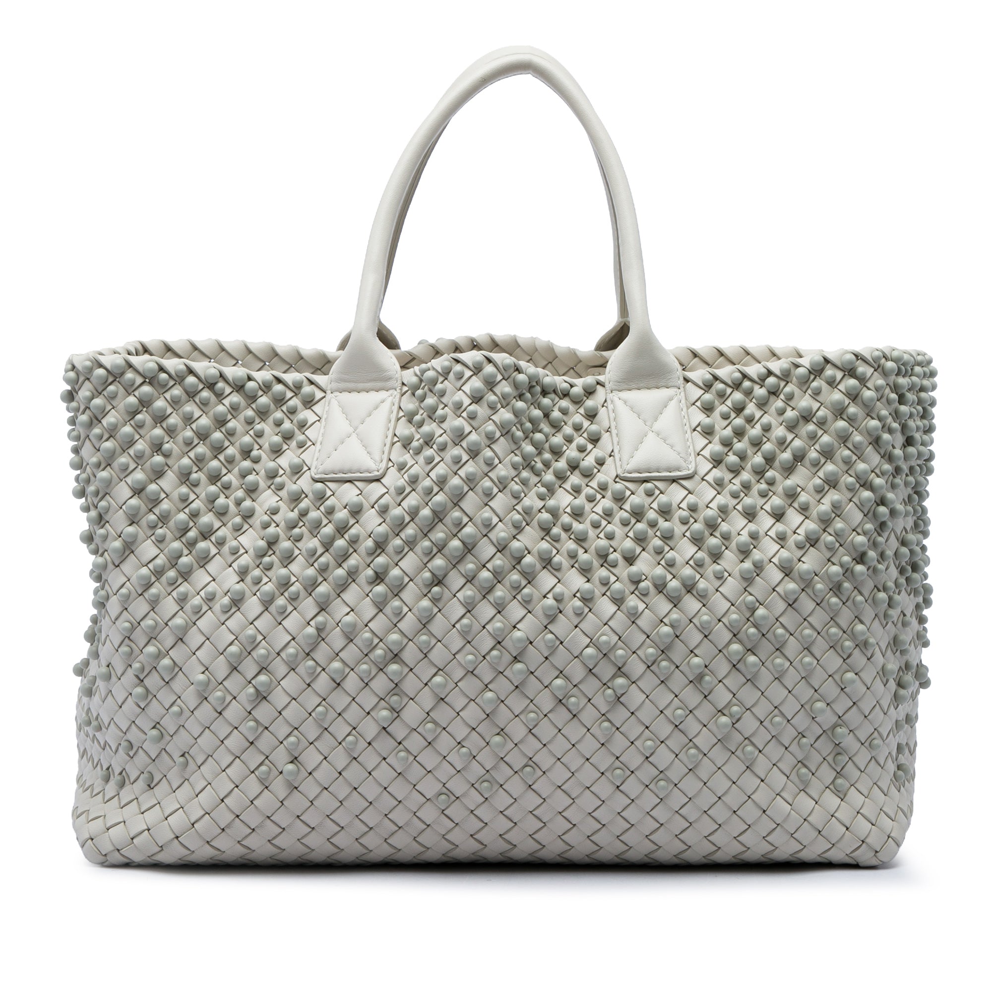 Bottega Veneta Limited Edition Medium Lambskin Intreccio Mist Spheres Cabat Tote - image 1