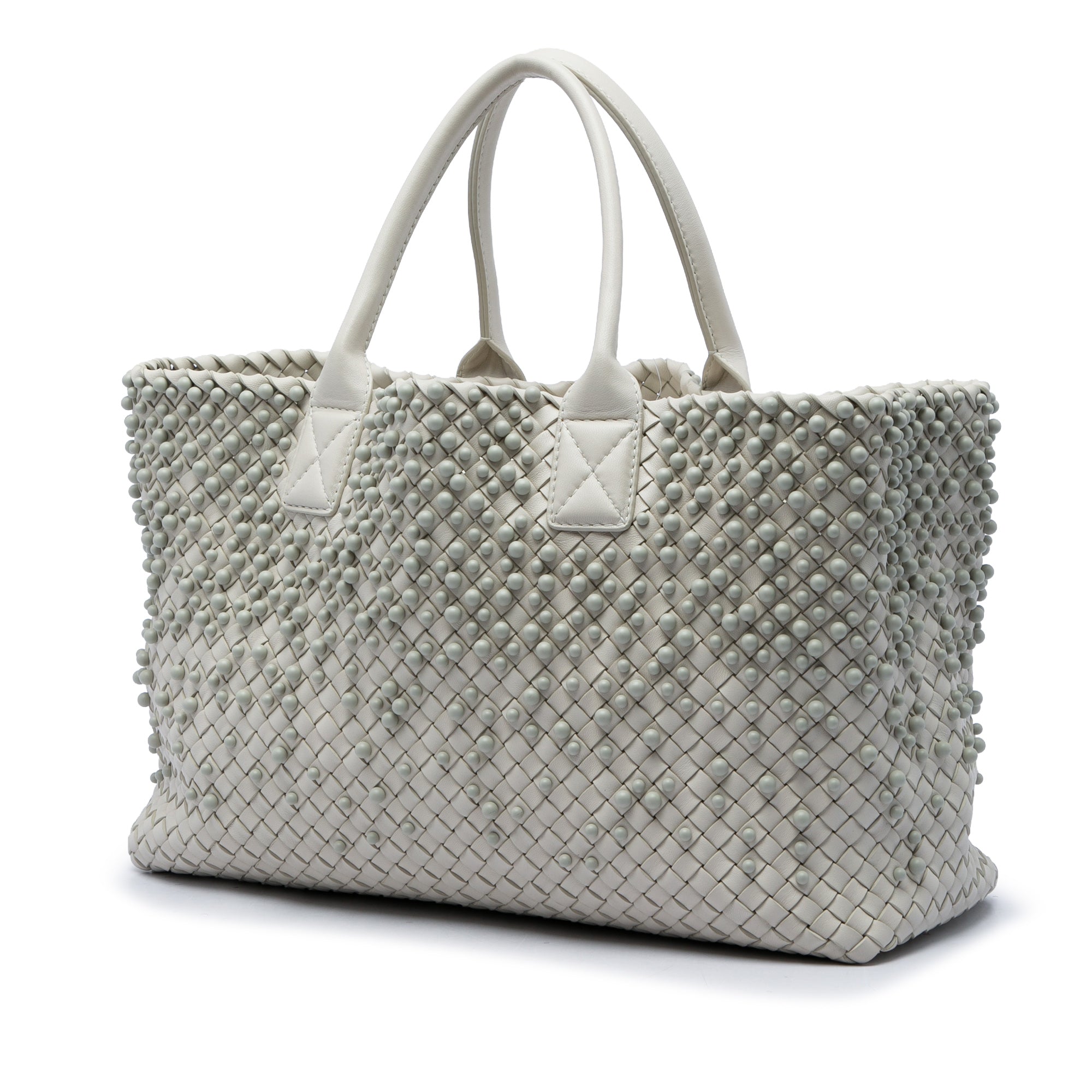 Bottega Veneta Limited Edition Medium Lambskin Intreccio Mist Spheres Cabat Tote - image 2