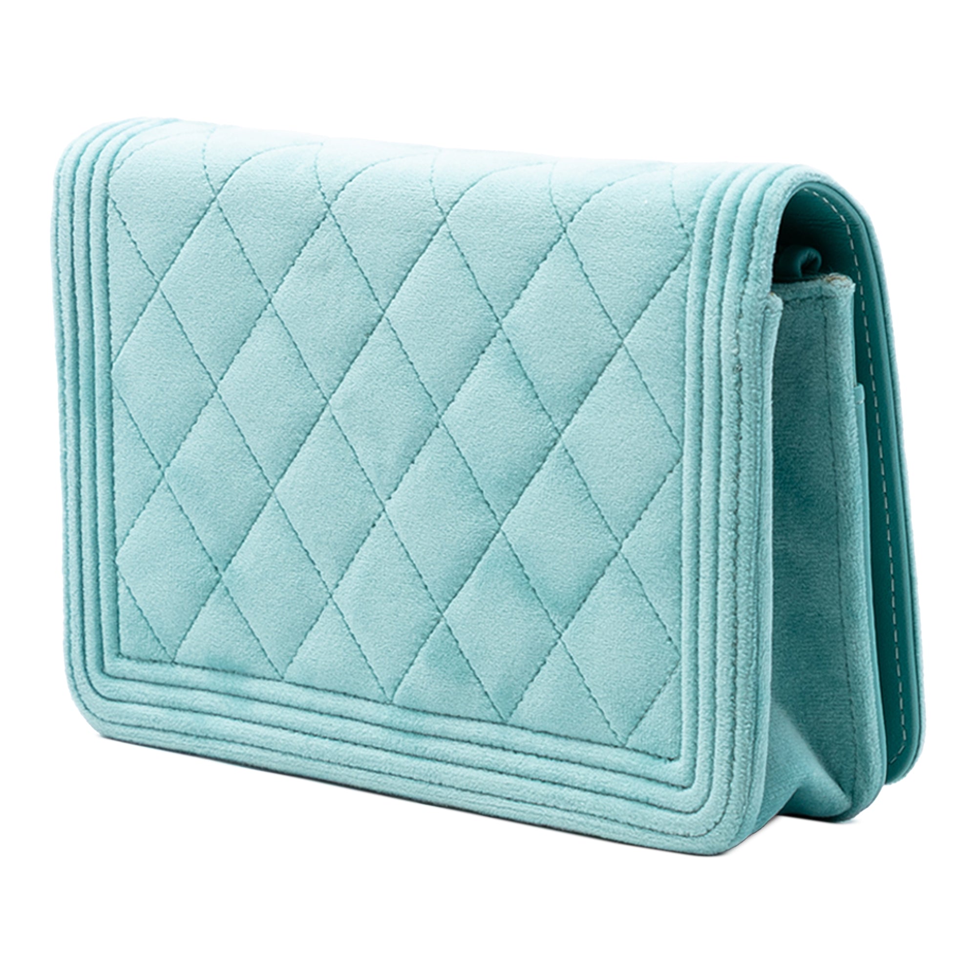 Chanel Quilted Velvet Boy Wallet On Chain - image 2