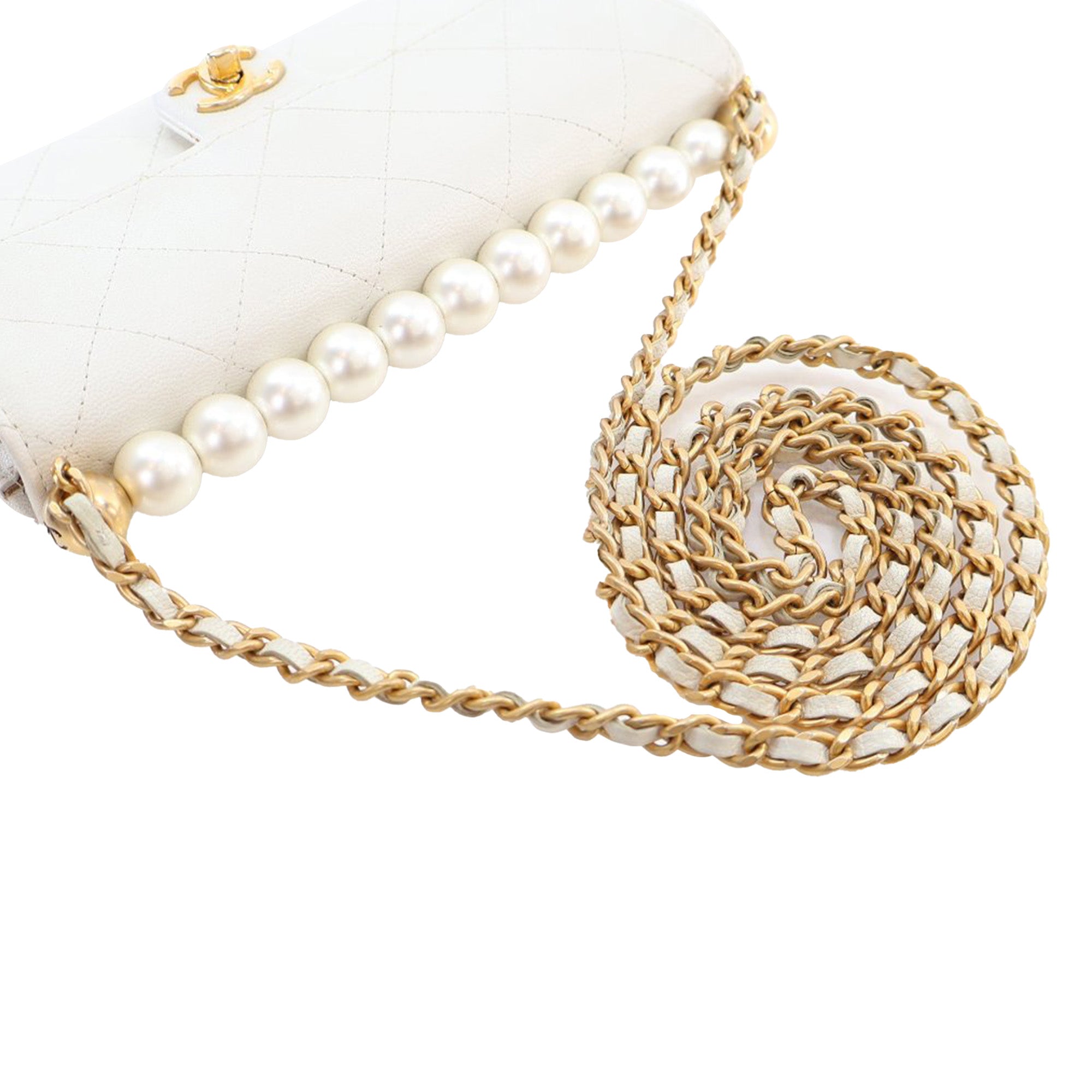 Chanel Goatskin Chic Pearls Wallet on Chain - image 11
