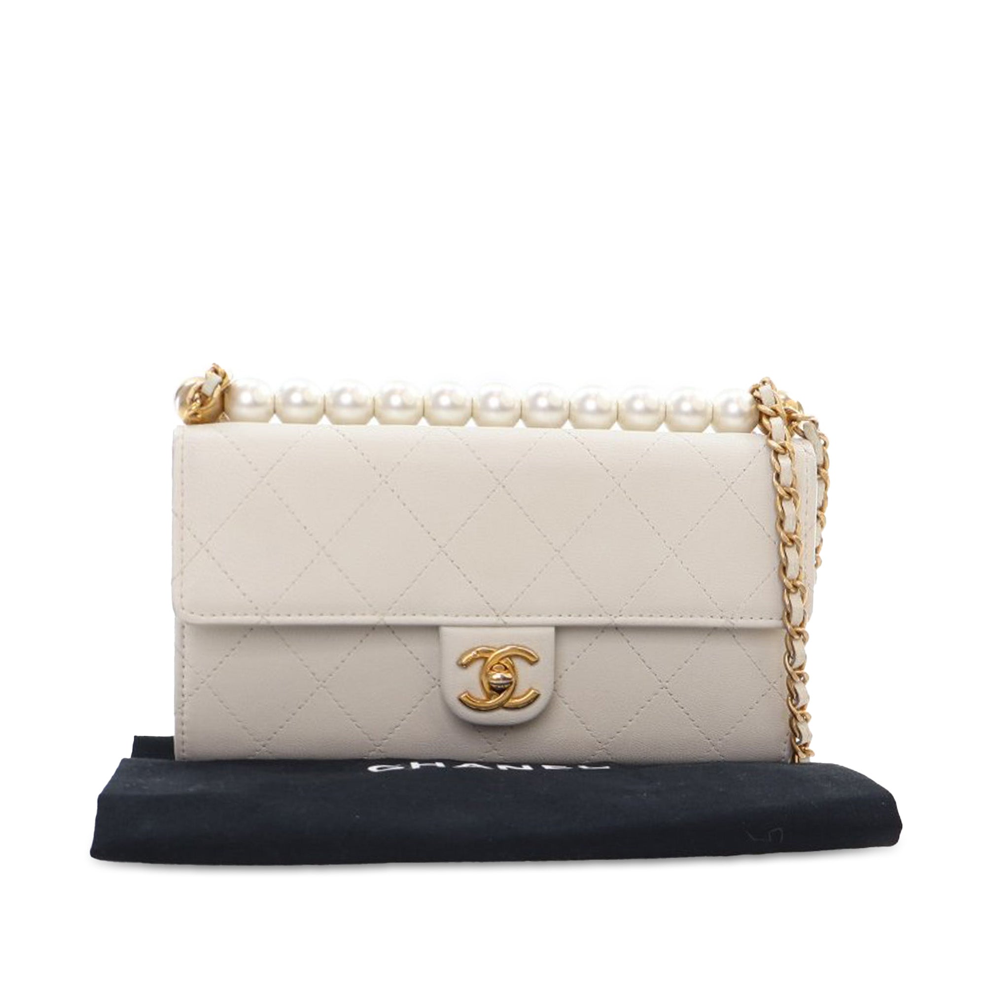 Chanel Goatskin Chic Pearls Wallet on Chain - image 12