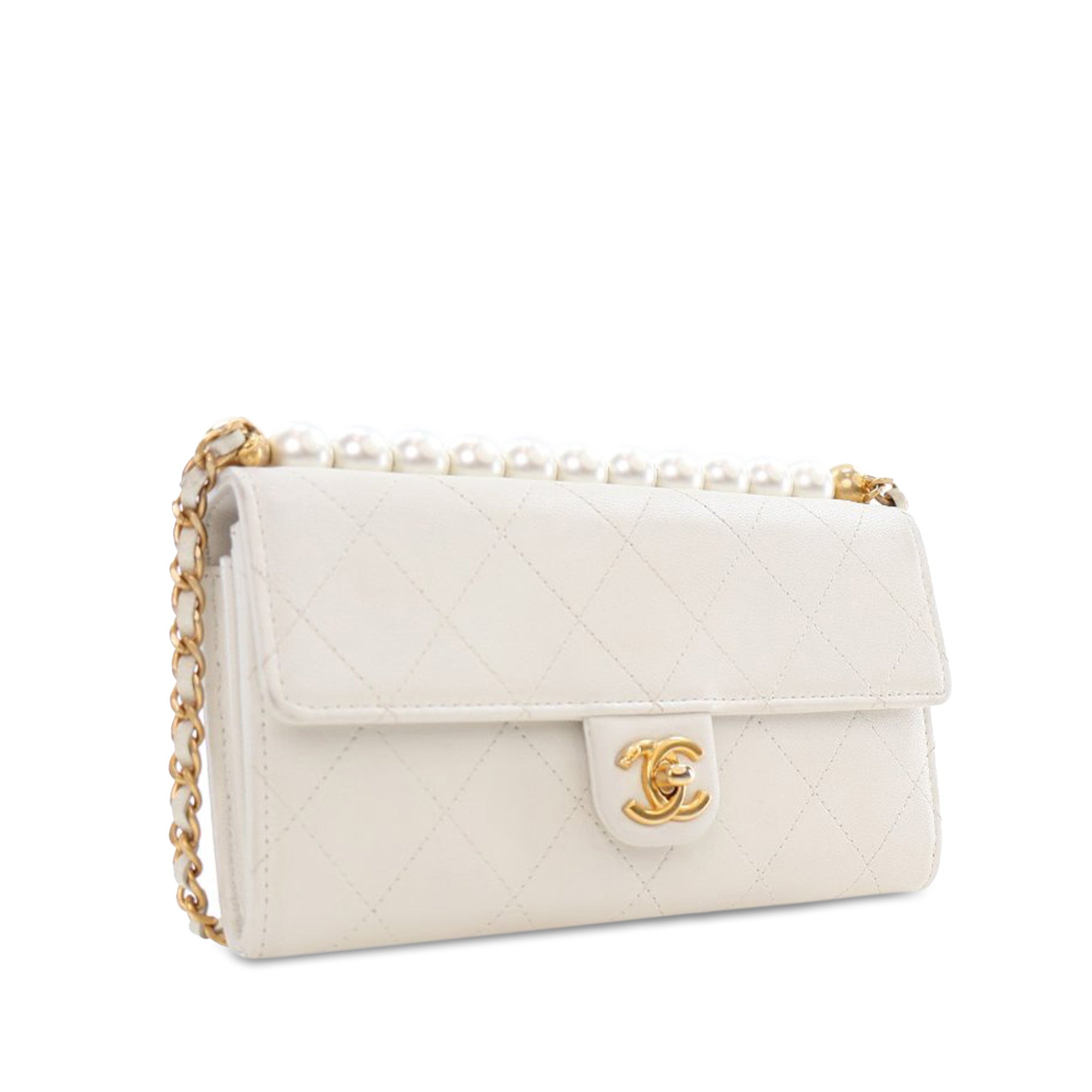 Chanel Goatskin Chic Pearls Wallet on Chain - image 2