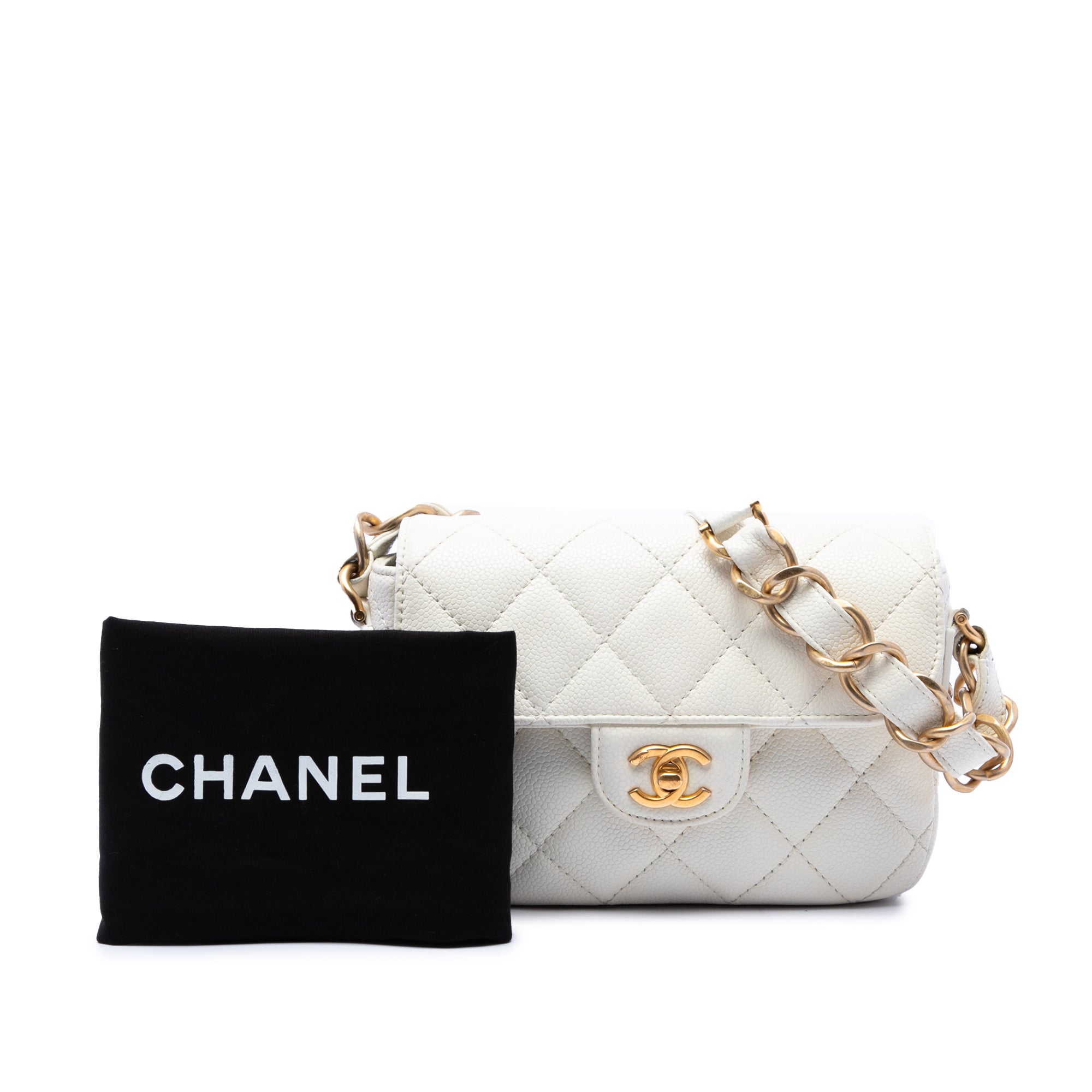 Chanel Mini CC Quilted Caviar Messenger Flap - image 7