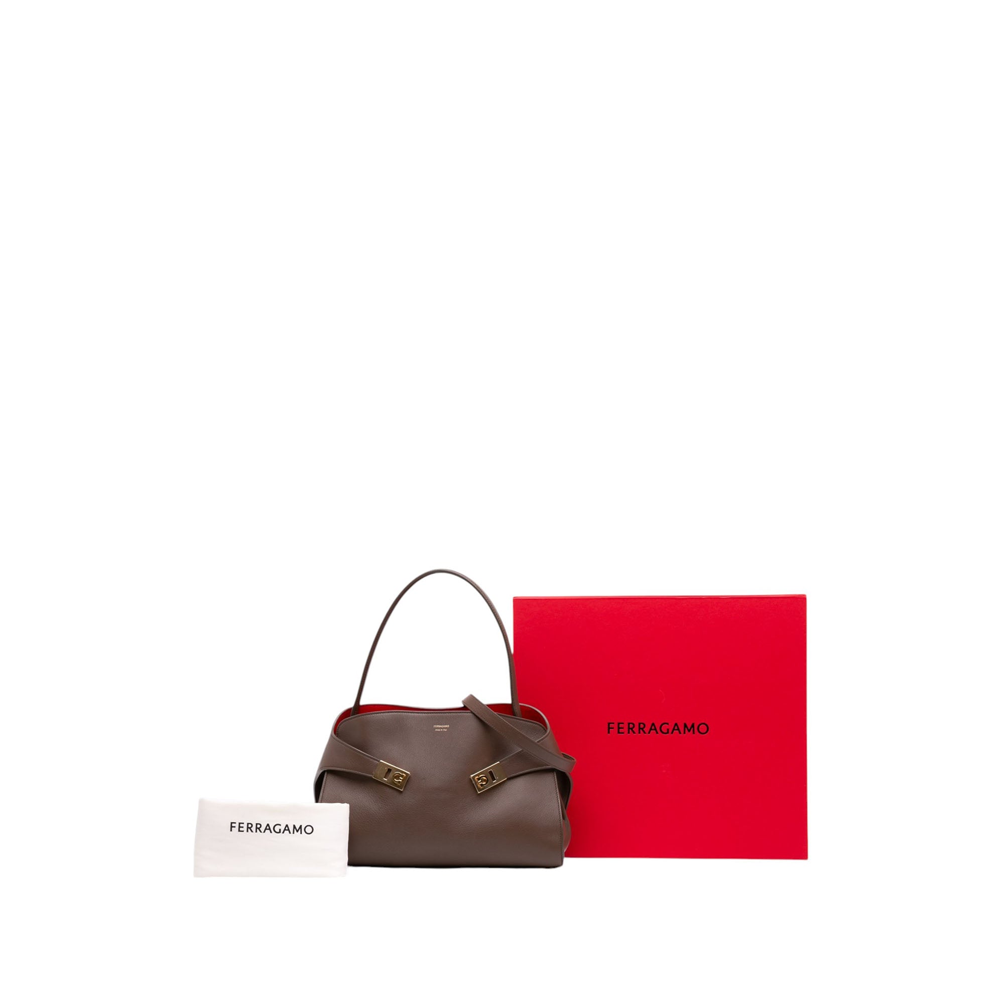 Ferragamo Medium Bicolor Calfskin Hug Satchel - image 7
