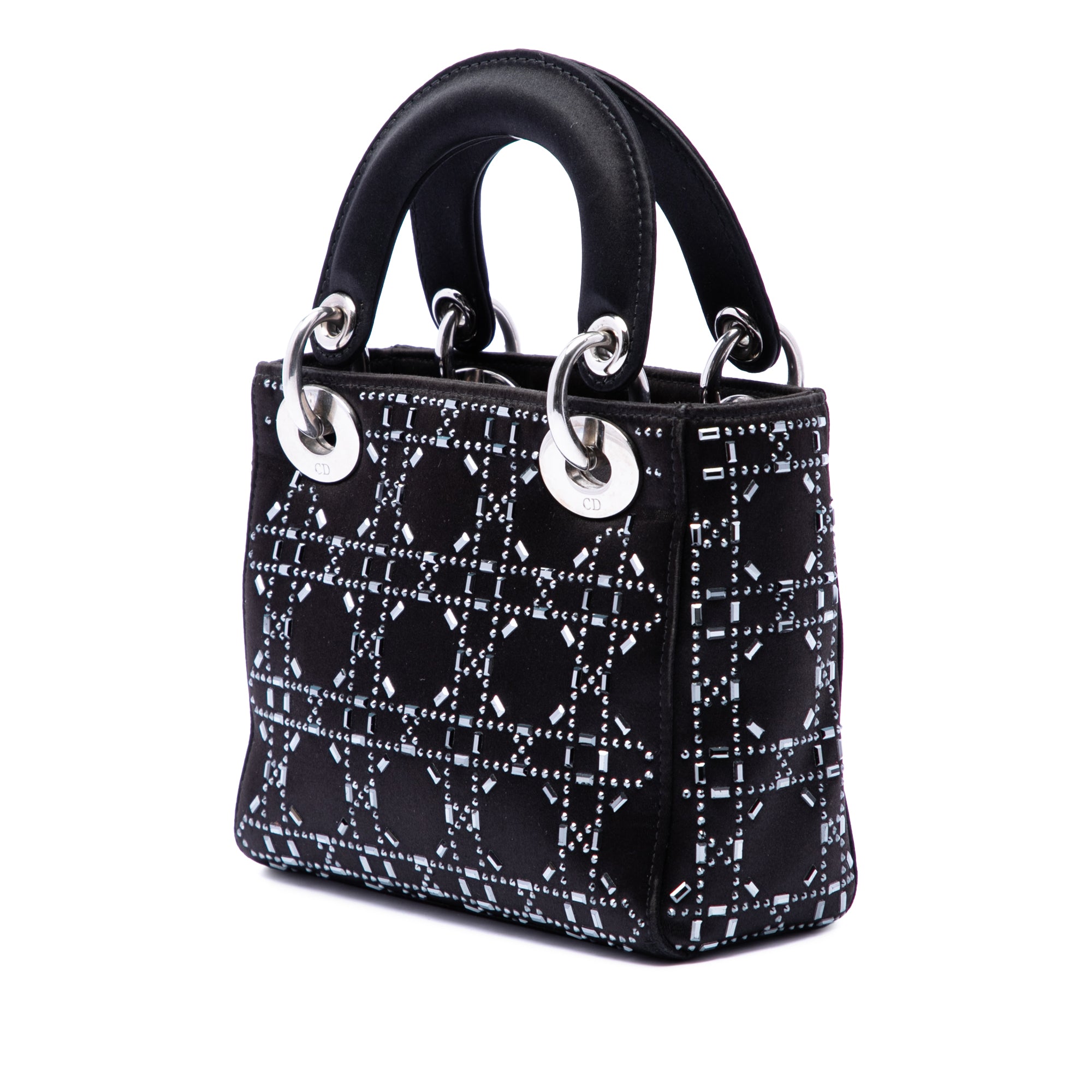 Dior Mini Satin Cannage Crystal Embellished Lady Dior - image 2