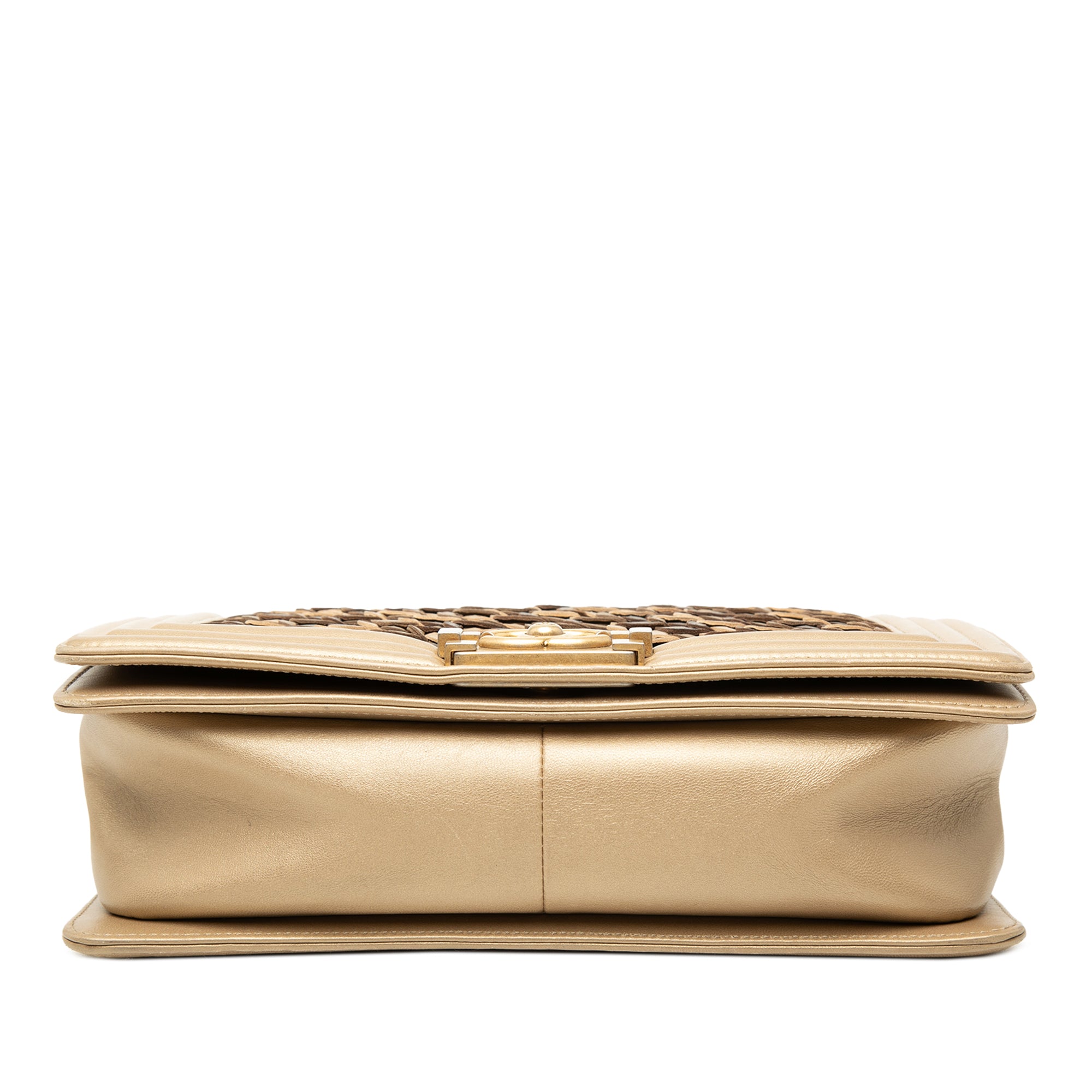 Chanel Old Medium Braided Metallic Lambskin Boy Flap - image 3