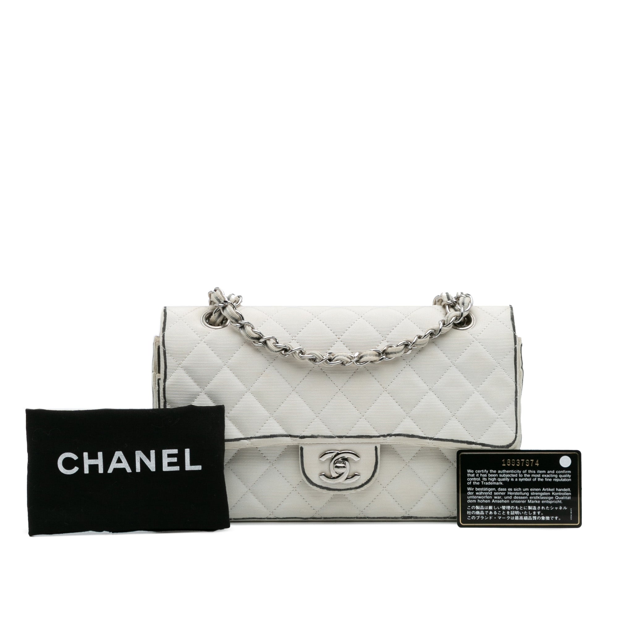 Chanel Medium Classic Printed Grosgrain Double Flap - image 13