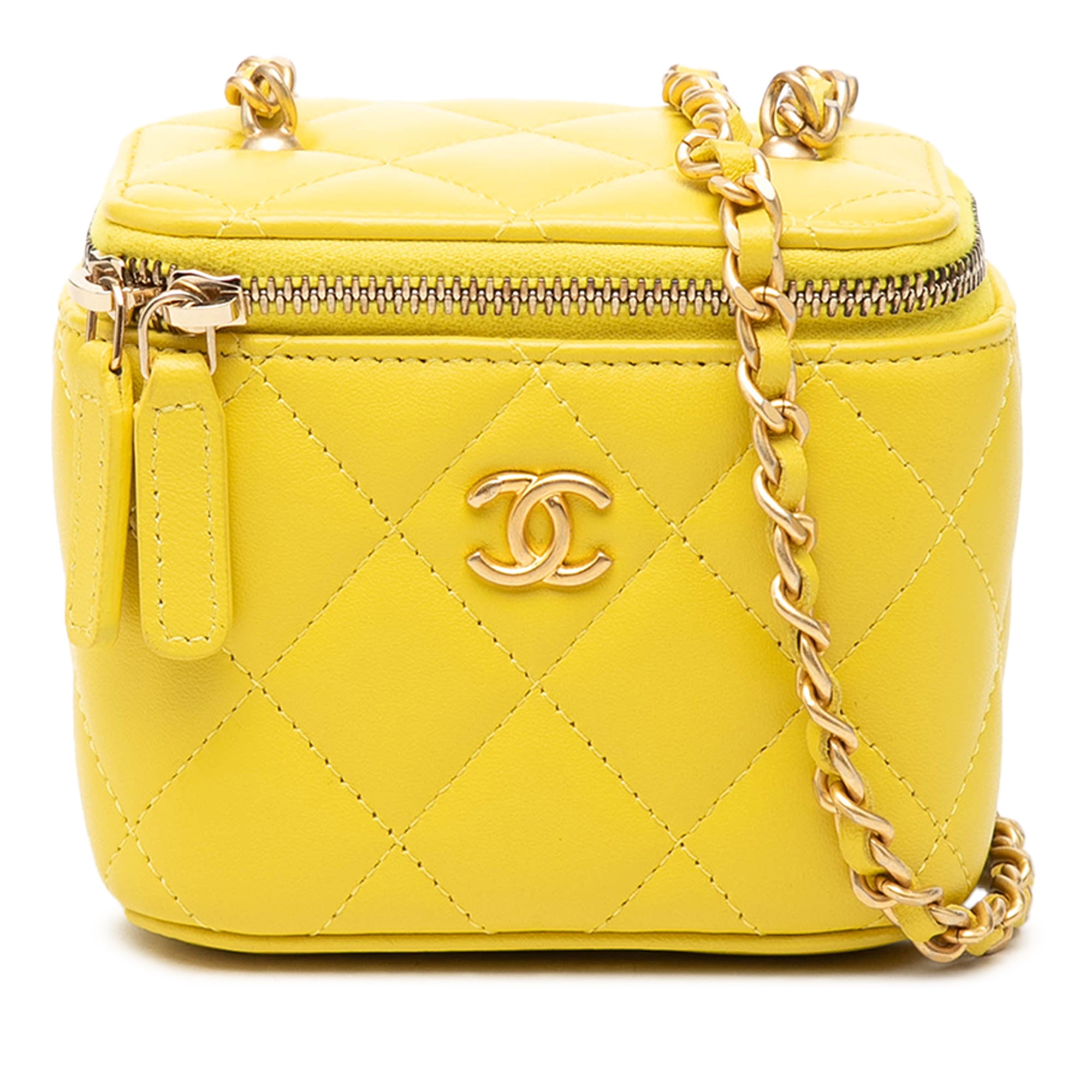 Chanel Mini CC Quilted Lambskin Vanity Case With Chain - image 1