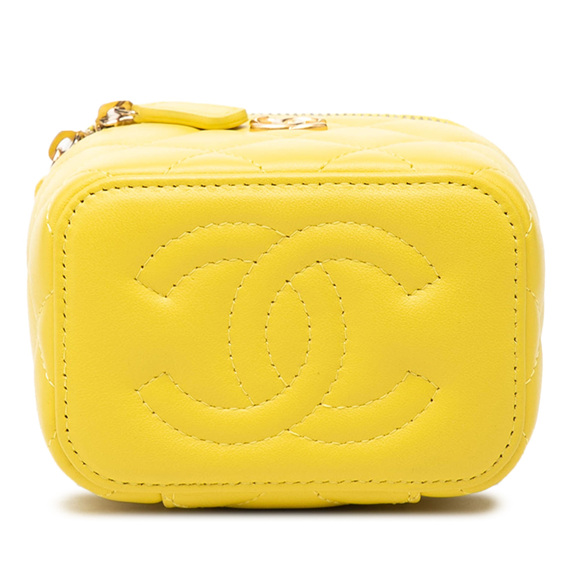 Chanel Mini CC Quilted Lambskin Vanity Case With Chain - image 3