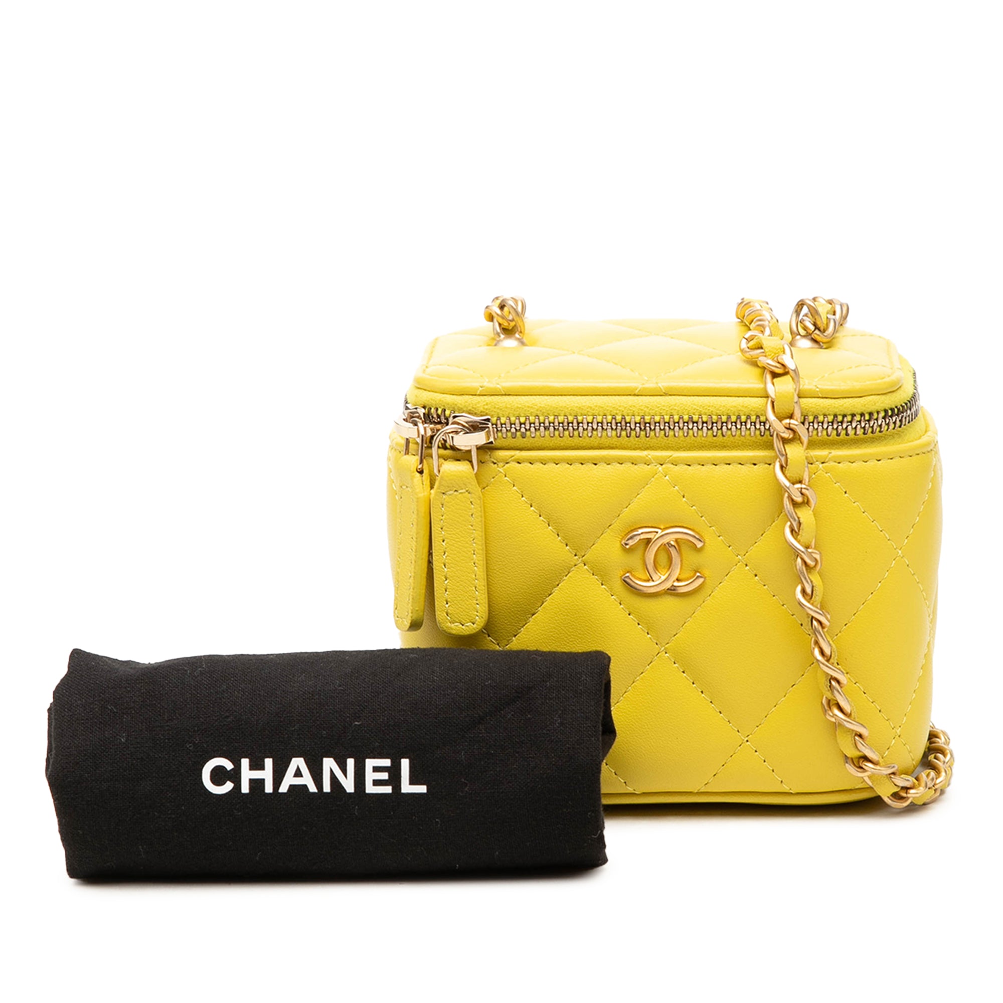 Chanel Mini CC Quilted Lambskin Vanity Case With Chain - image 8