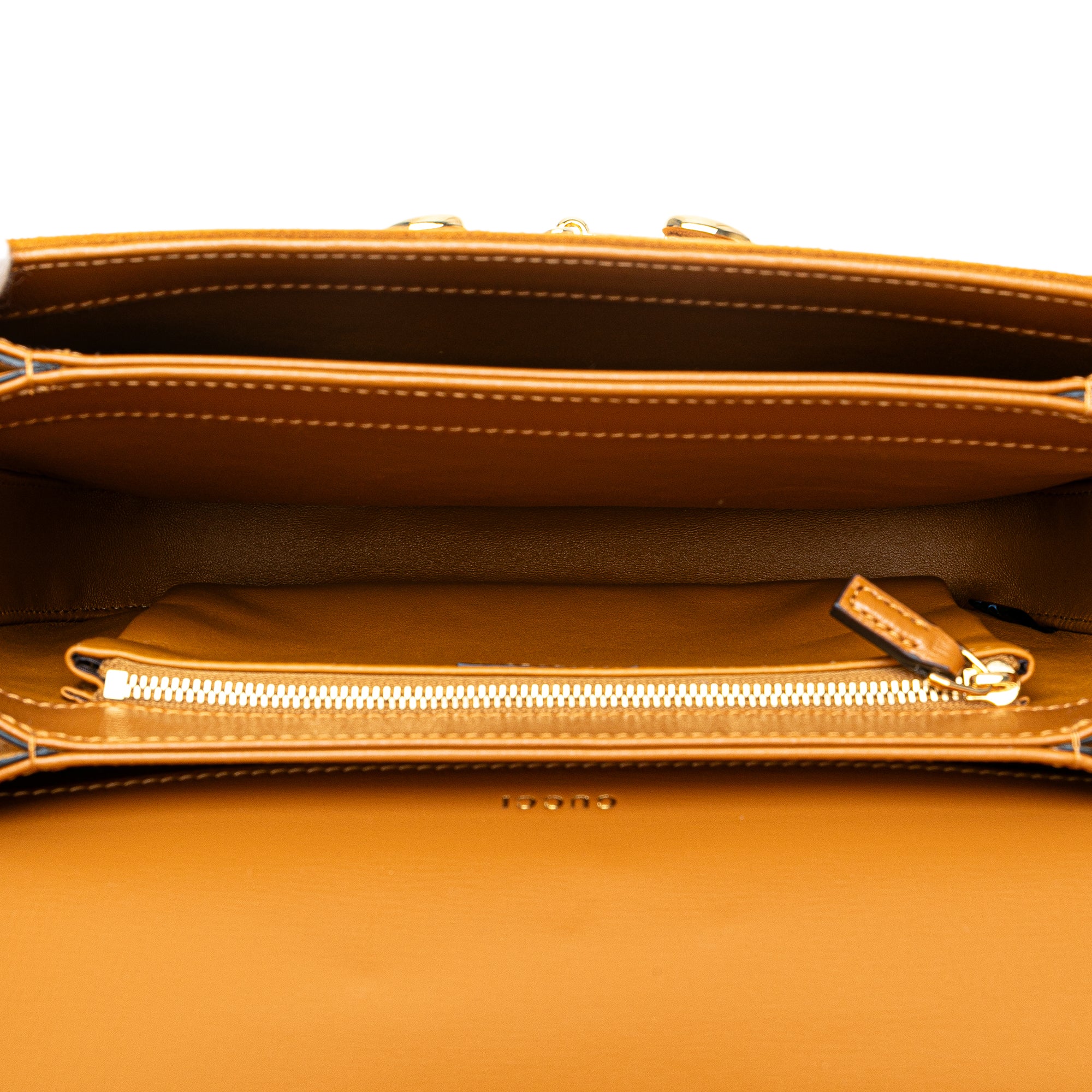 Gucci Medium Shearling Trimmed Suede Horsebit 1955 Shoulder Bag - image 4