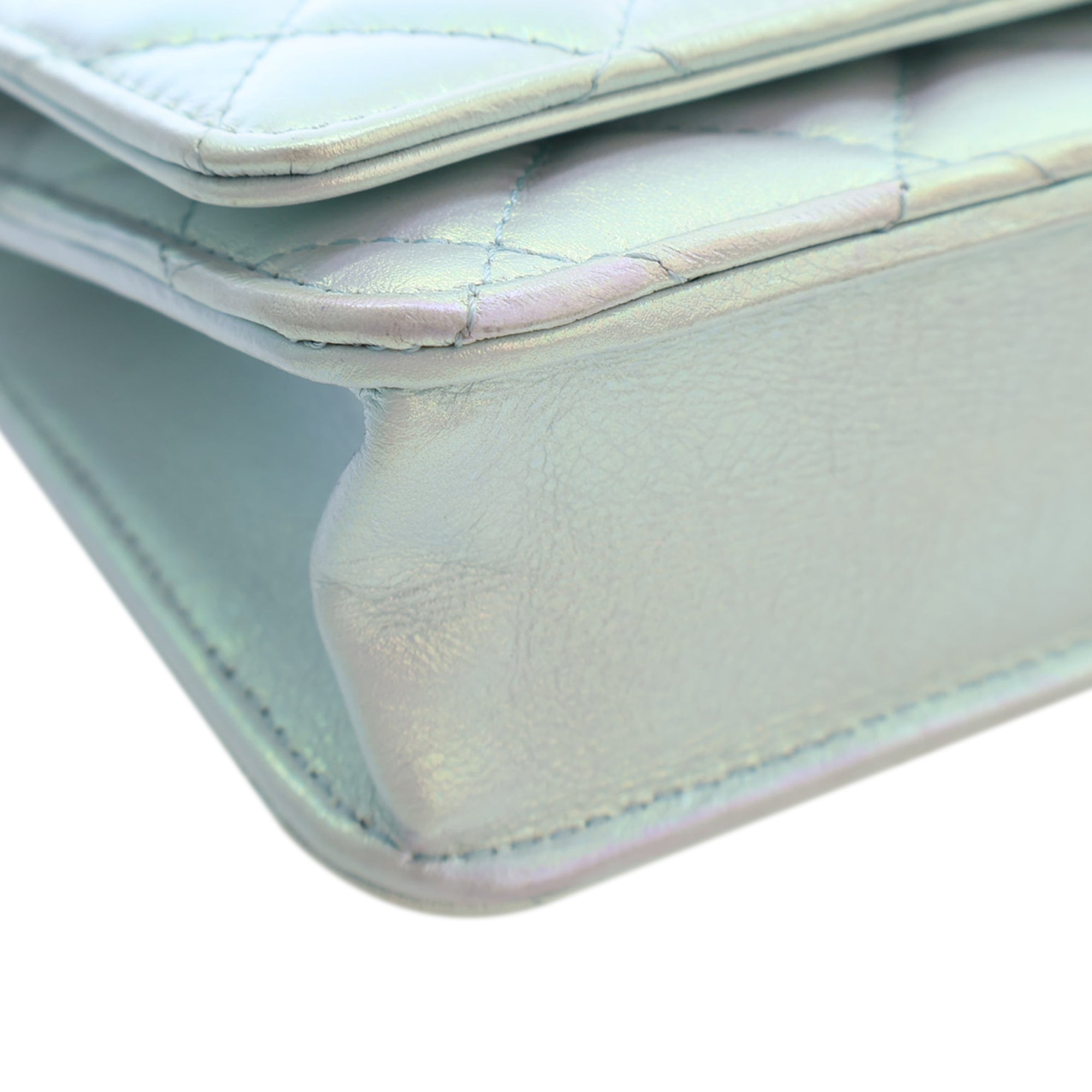 Chanel CC Quilted Iridescent Lambskin Wallet on Chain - image 10