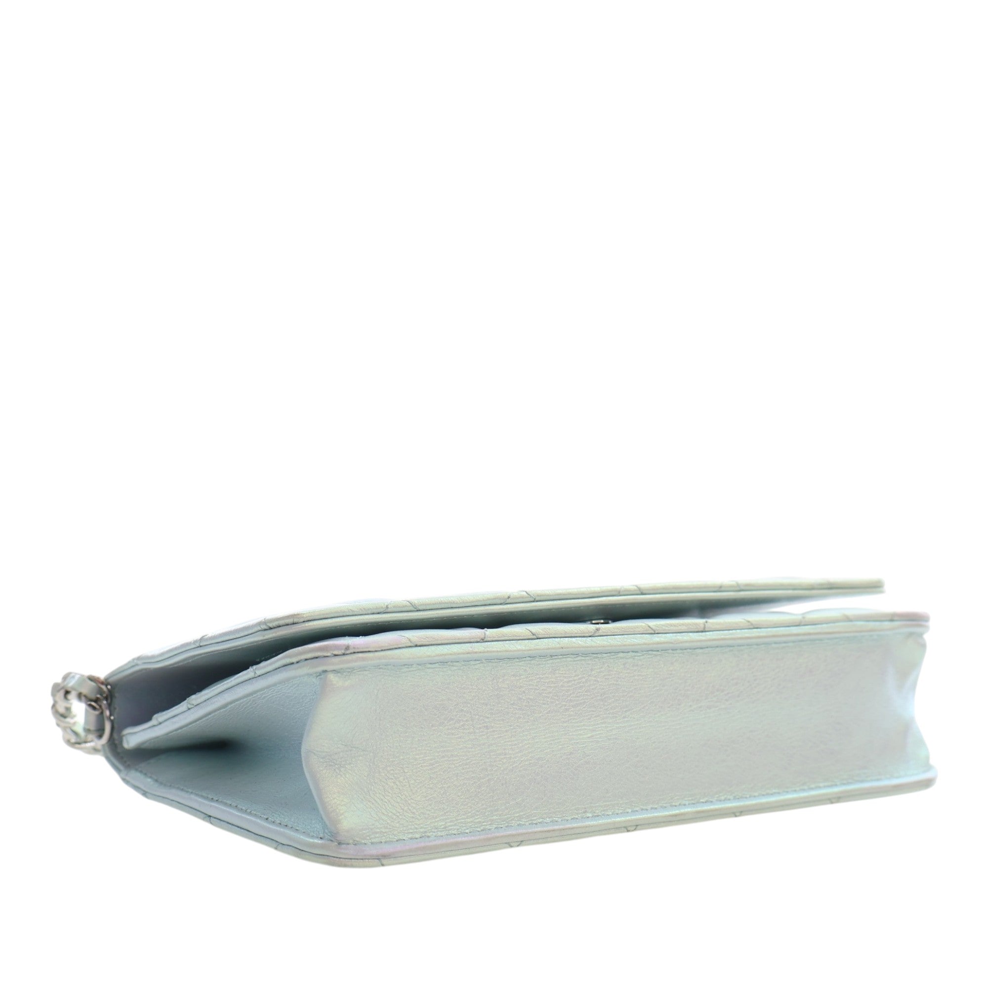Chanel CC Quilted Iridescent Lambskin Wallet on Chain - image 12