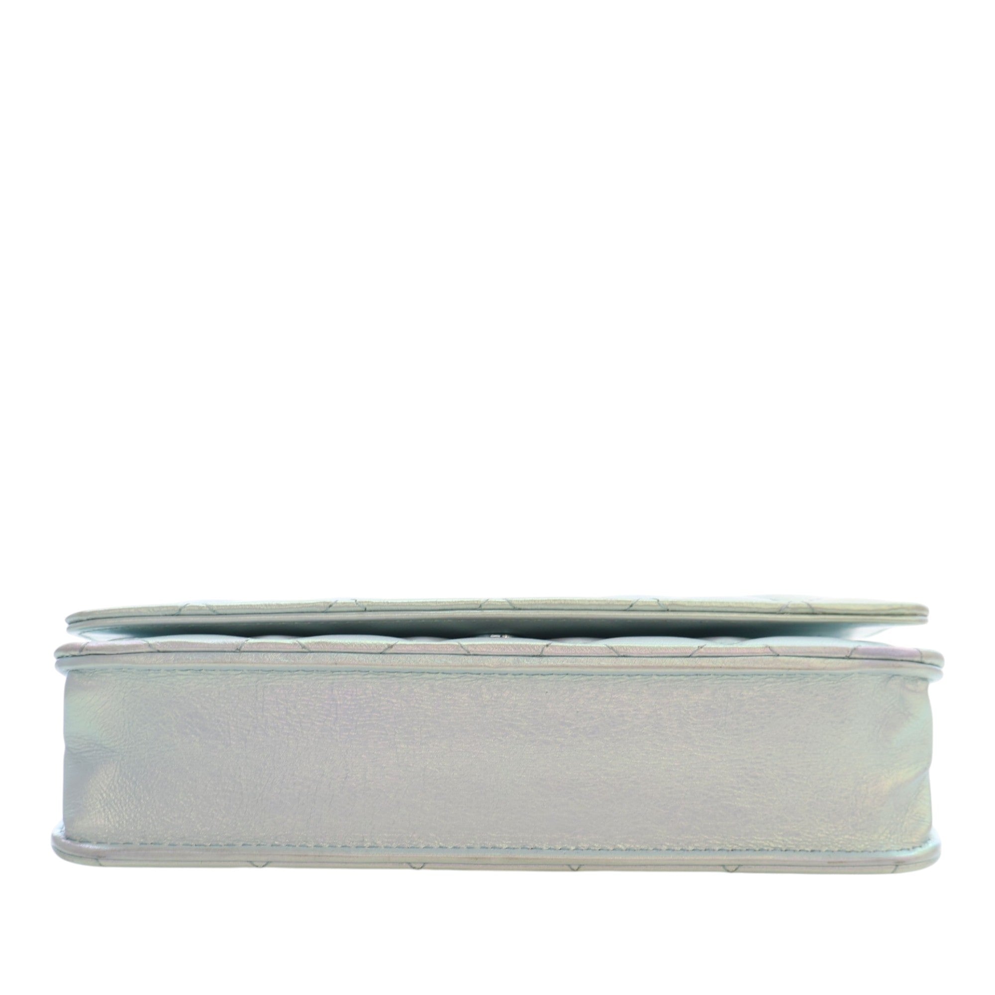 Chanel CC Quilted Iridescent Lambskin Wallet on Chain - image 5
