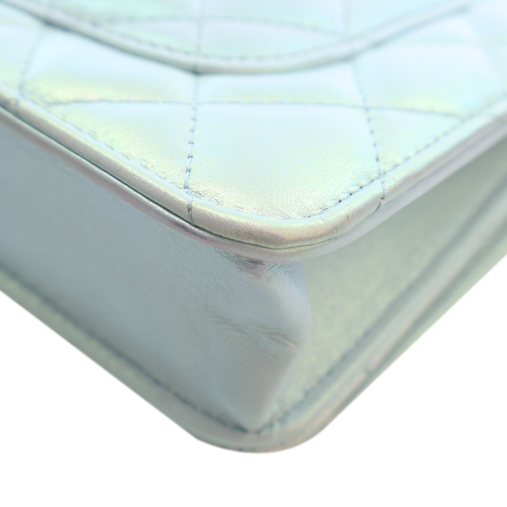 Chanel CC Quilted Iridescent Lambskin Wallet on Chain - image 9