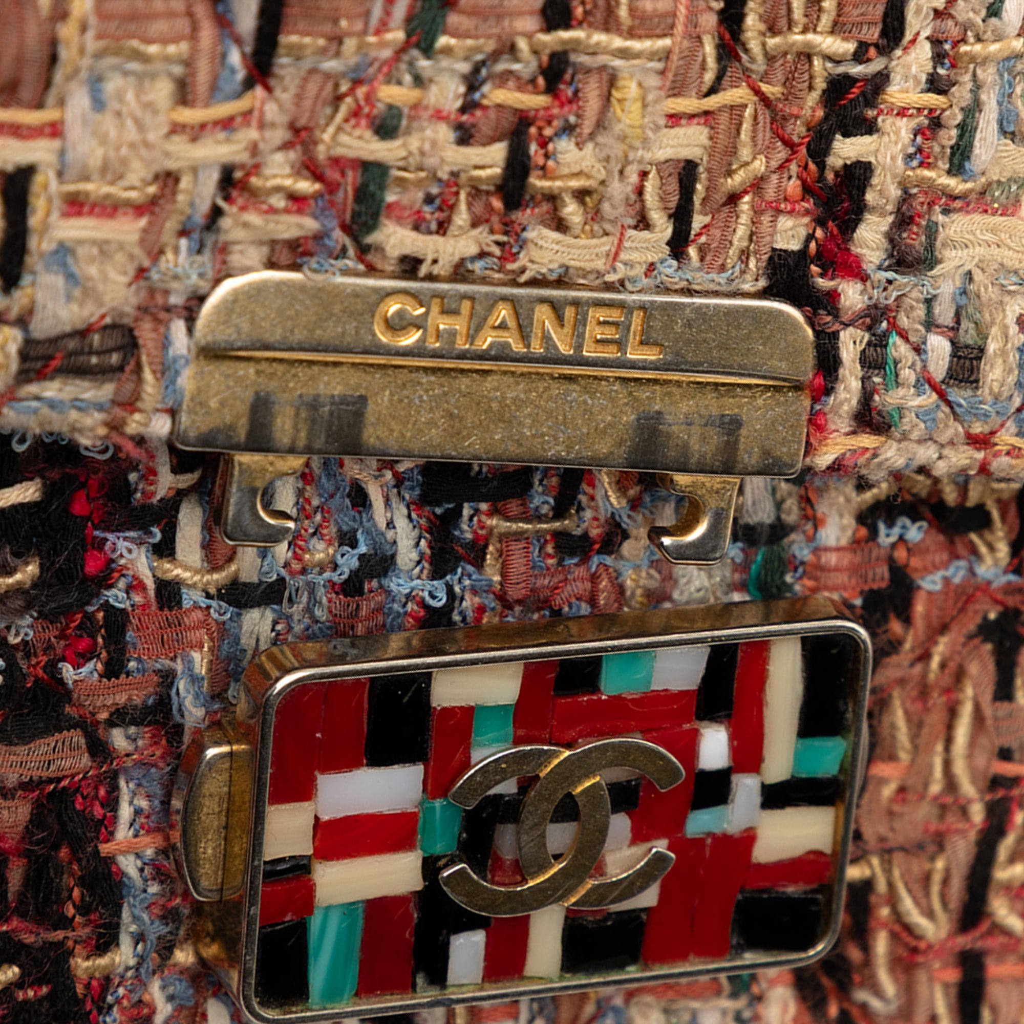 Chanel Mini Quilted Tweed Beauty Lock Flap - image 6