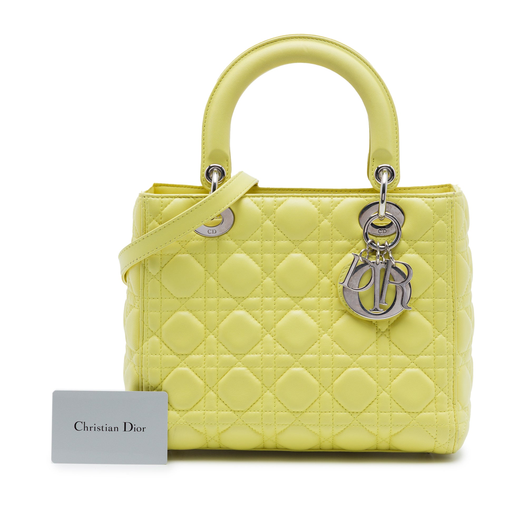 Dior Medium Lambskin Cannage Lady Dior - image 7