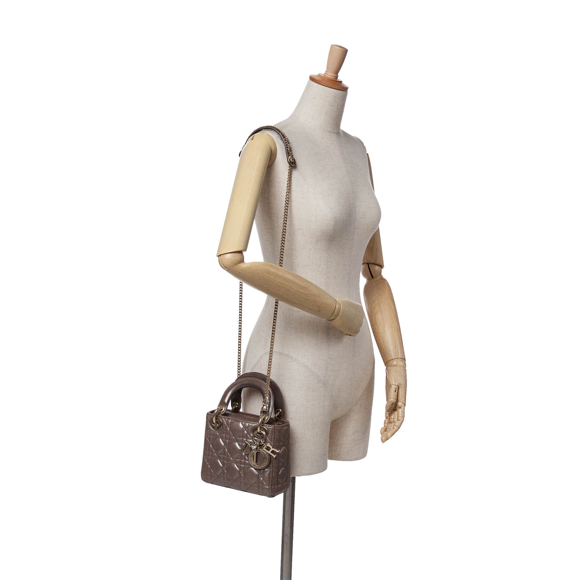 Dior Mini Iridescent Lambskin Cannage Lady Dior - image 9