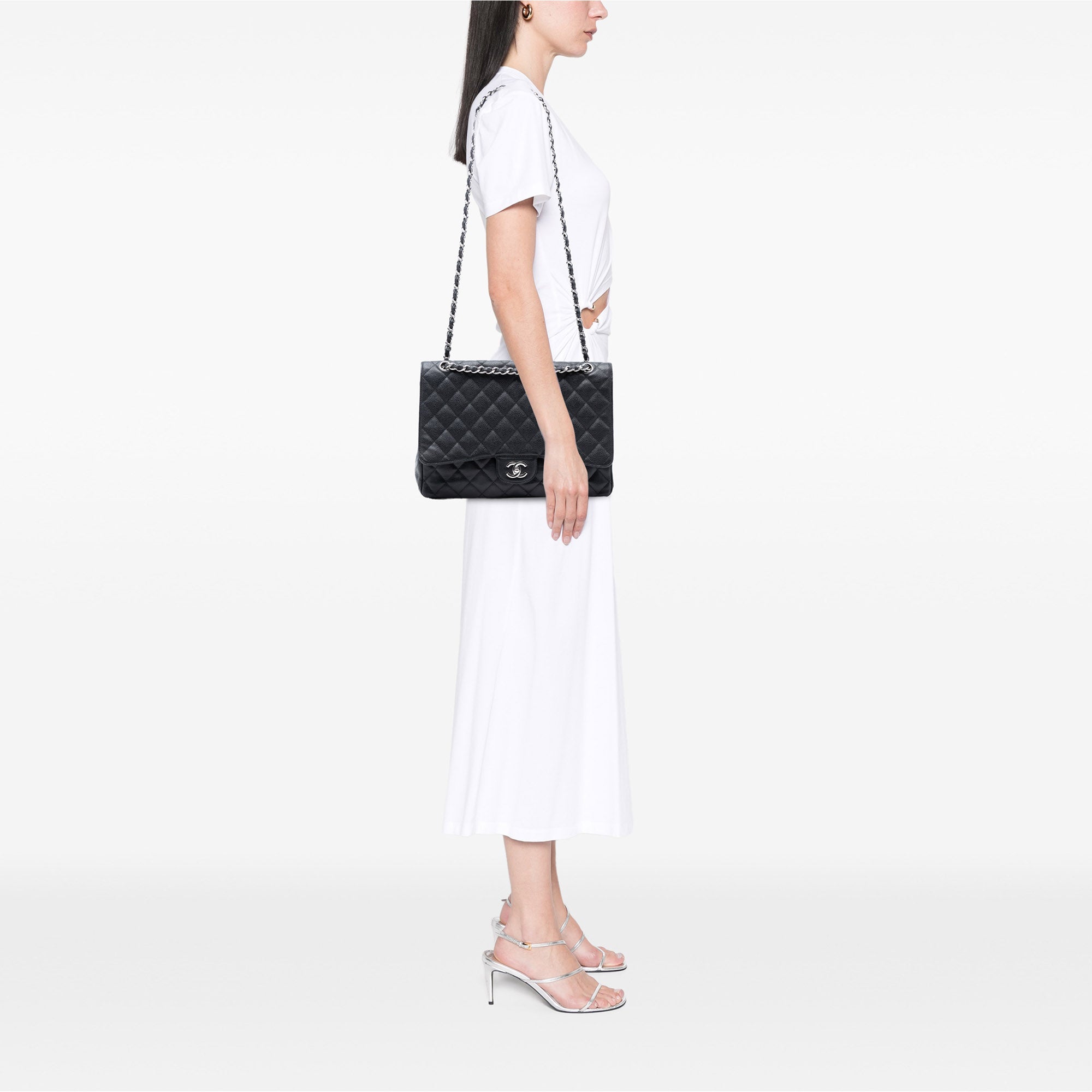 Chanel Maxi Classic Caviar Single Flap - image 7