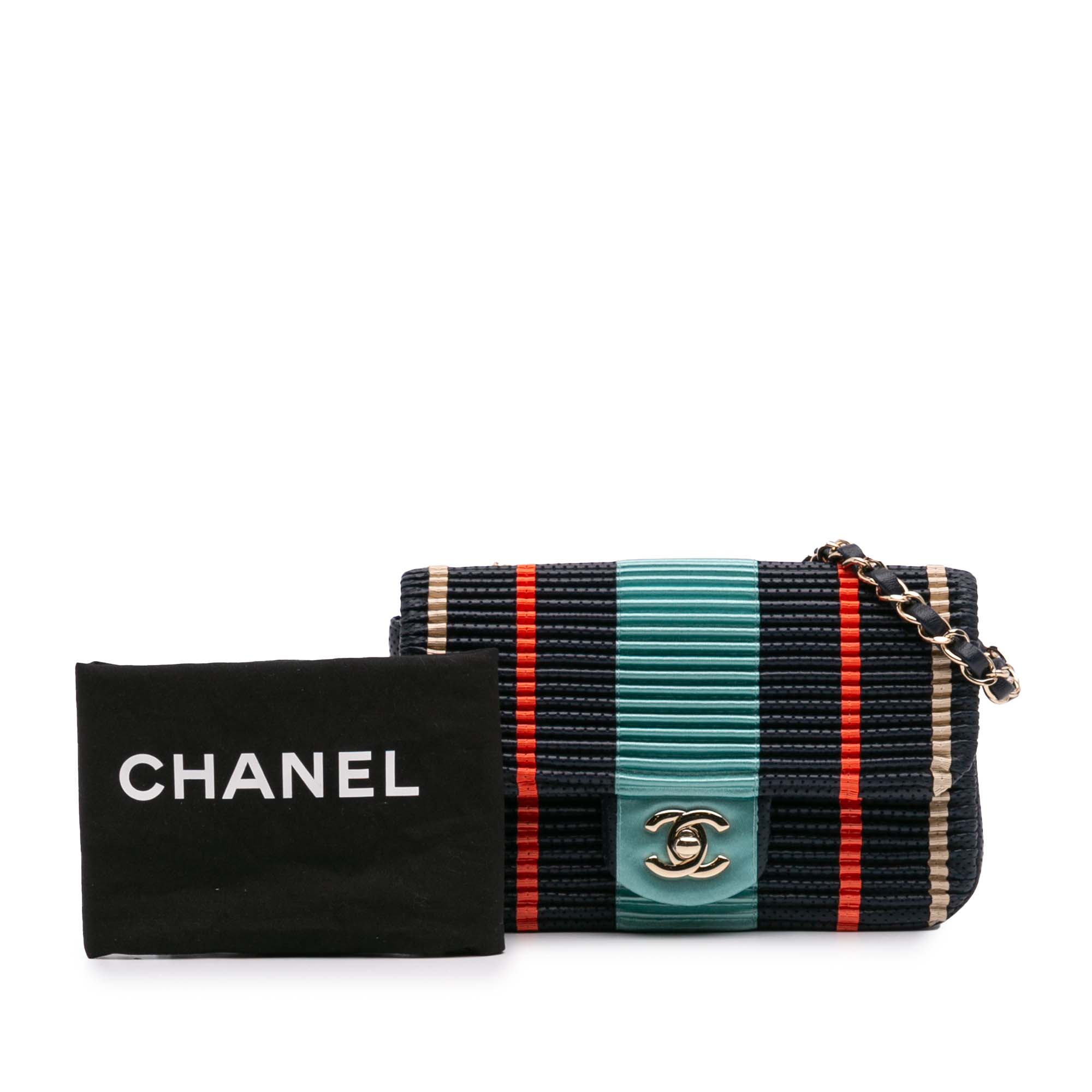 Chanel New Mini Pleated Perforated Lambskin Single Flap - image 11