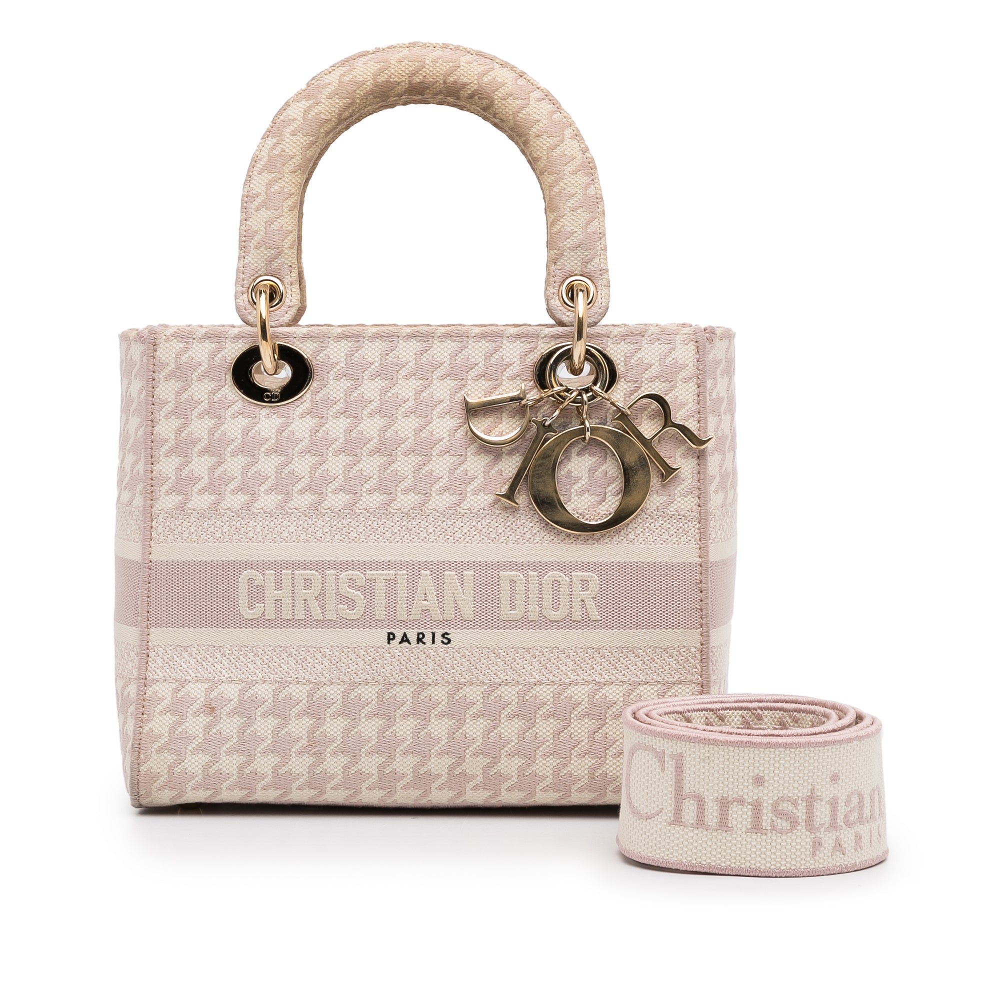 Dior Medium Embroidered Canvas Houndstooth Lady D Lite - image 6