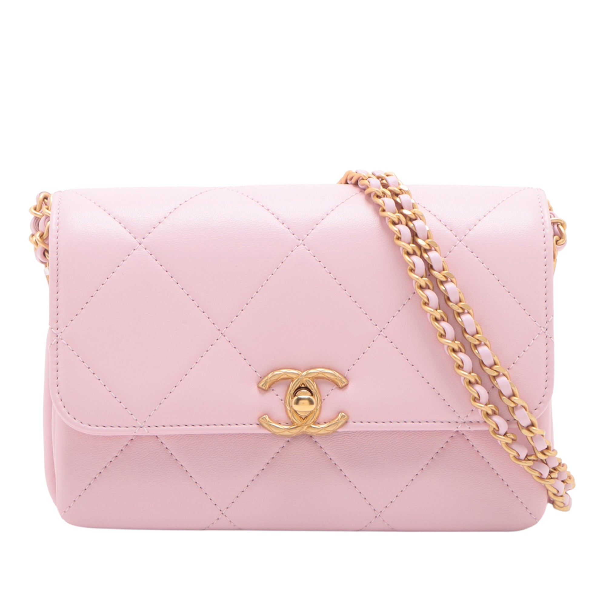 Chanel Mini CC Quilted Lambskin Single Flap - image 1