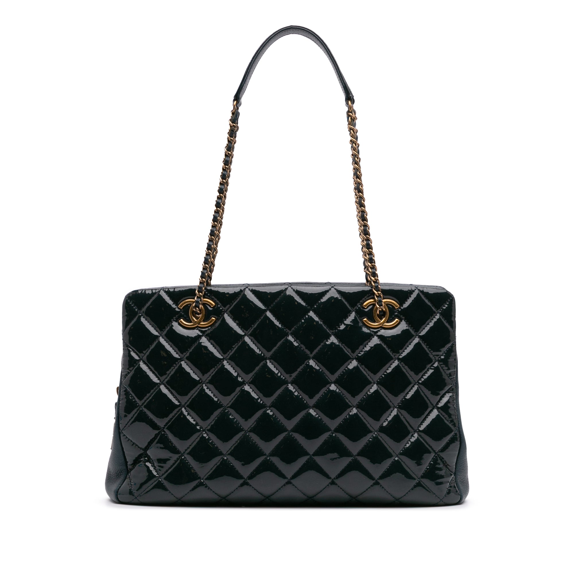 Chanel Paris Salzburg Patent and Goatskin CC Eyelet Tote - image 1