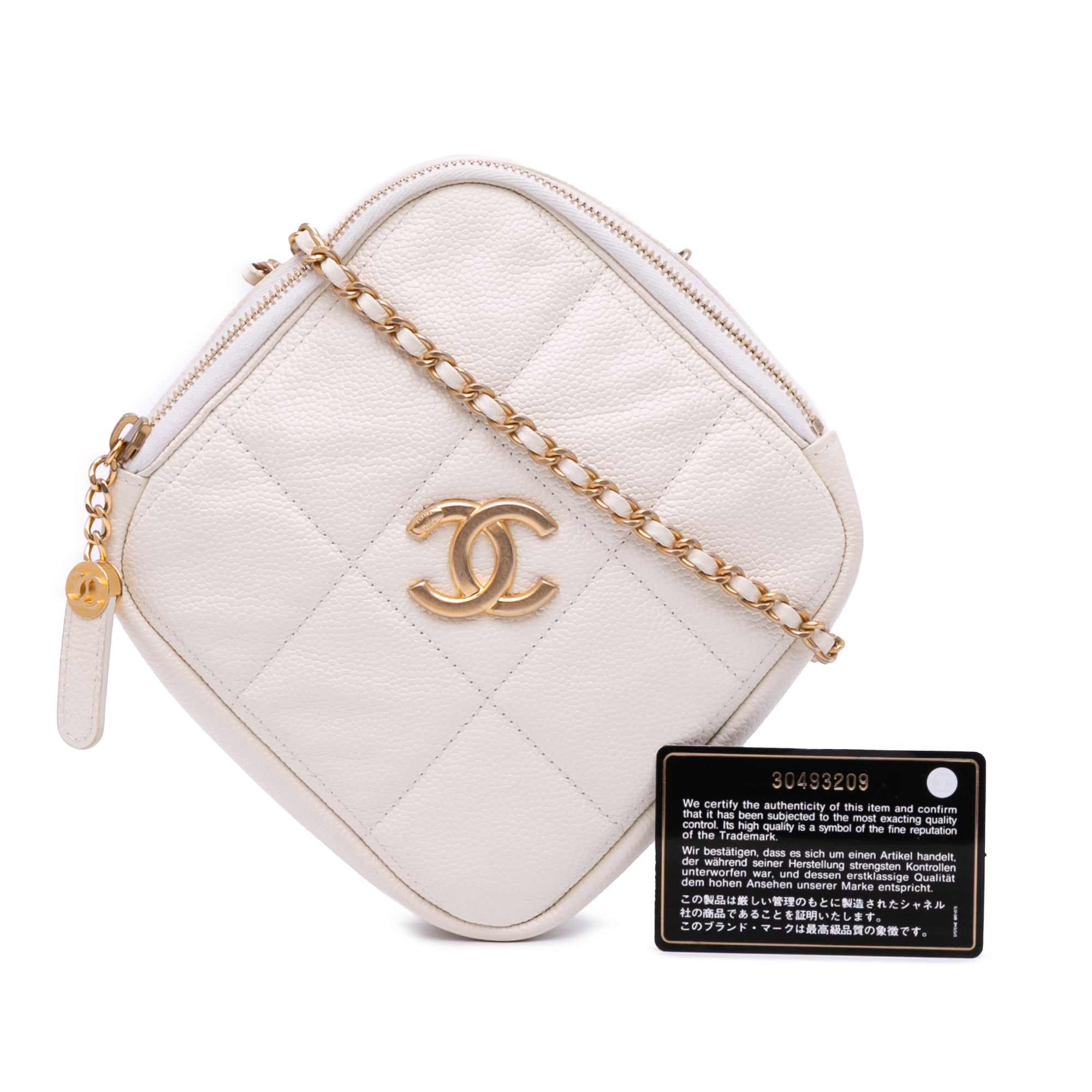 Chanel Quilted Caviar Diamond Clutch With Chain - image 11
