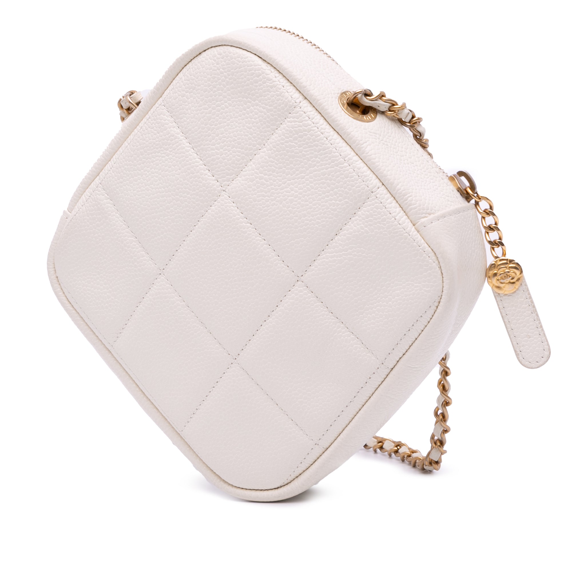 Chanel Quilted Caviar Diamond Clutch With Chain - image 2