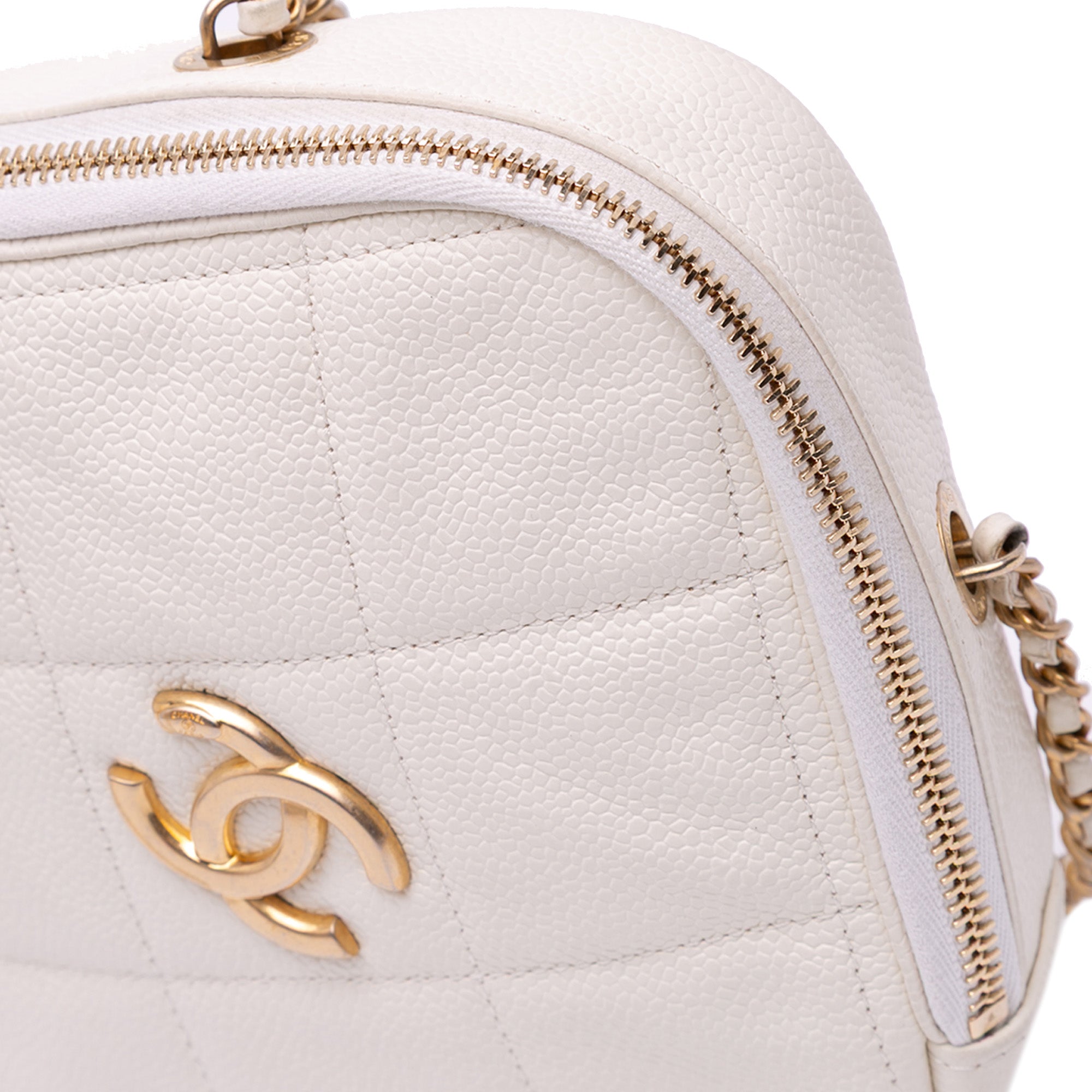 Chanel Quilted Caviar Diamond Clutch With Chain - image 6