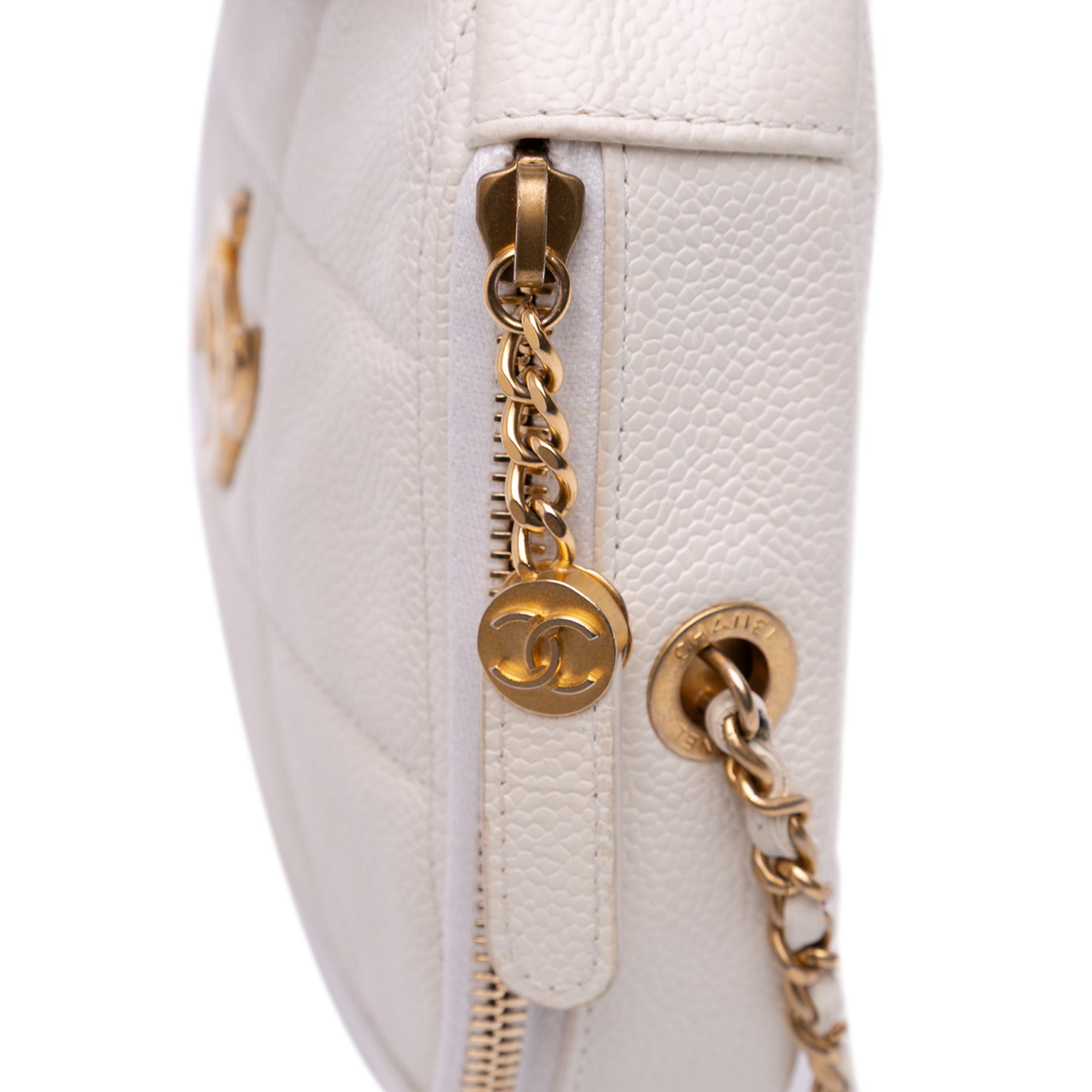 Chanel Quilted Caviar Diamond Clutch With Chain - image 7