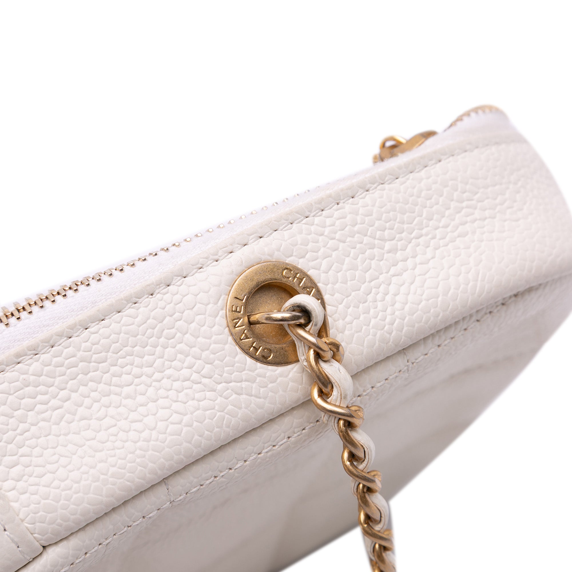Chanel Quilted Caviar Diamond Clutch With Chain - image 9