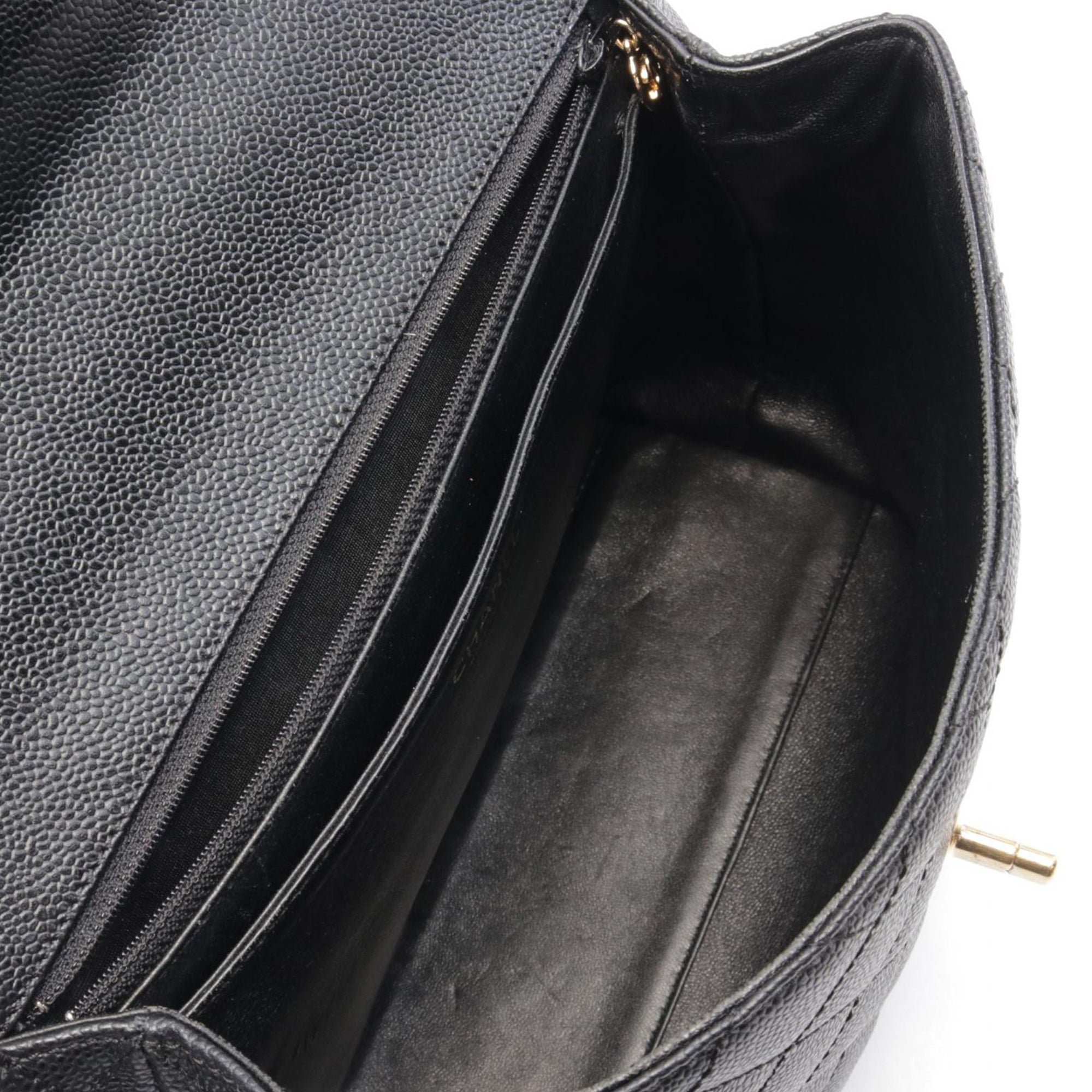 Chanel CC Quilted Caviar Kelly Top Handle Bag - image 3