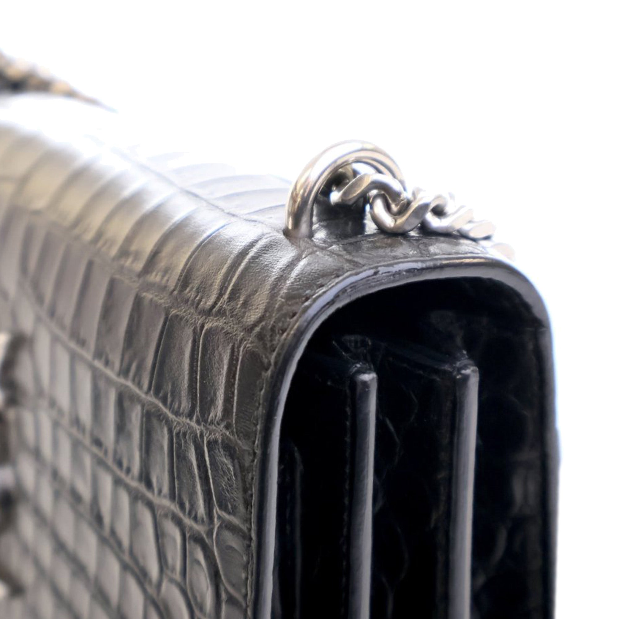 Saint Laurent Medium Croc Embossed Leather Monogram Sunset Crossbody - image 11