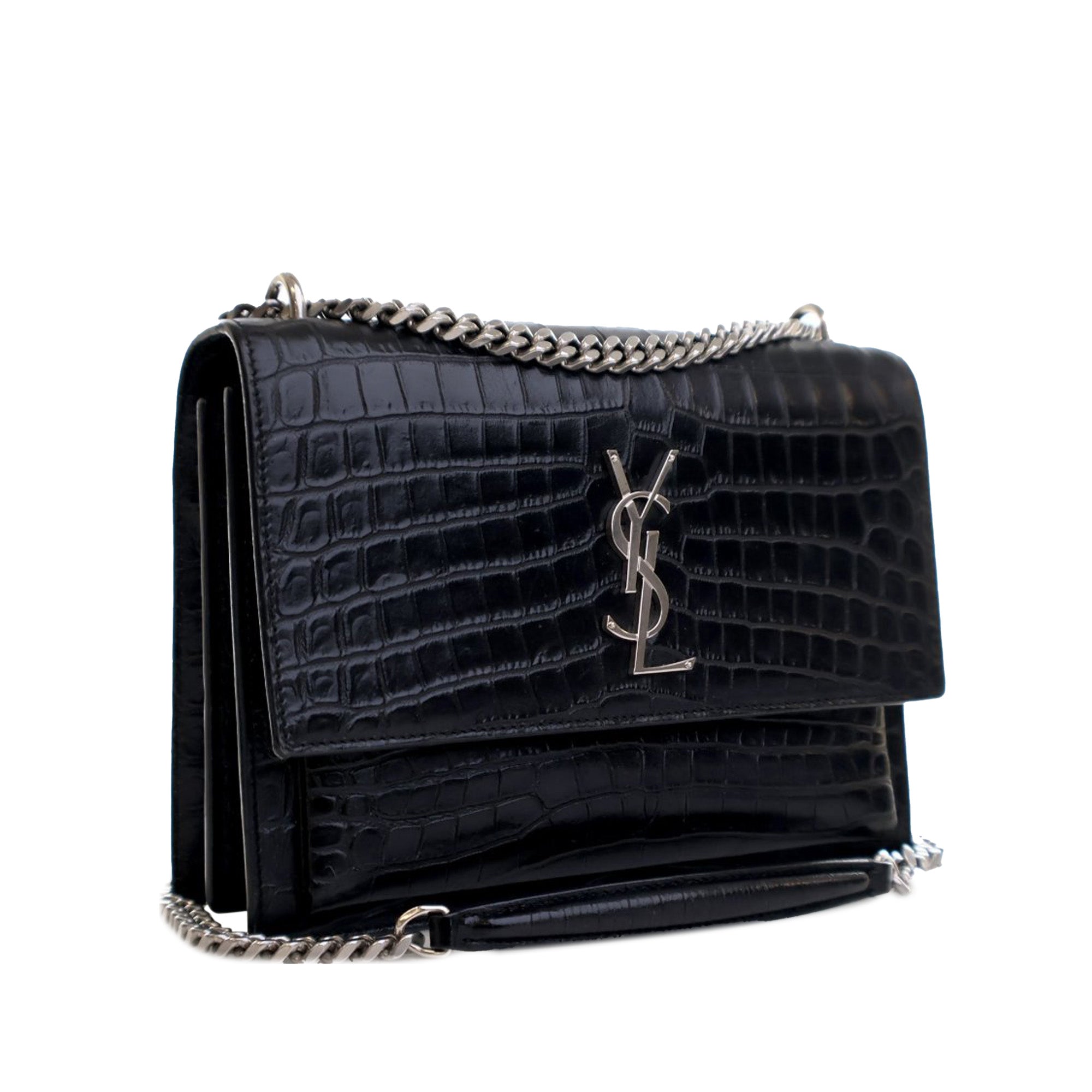 Saint Laurent Medium Croc Embossed Leather Monogram Sunset Crossbody - image 2