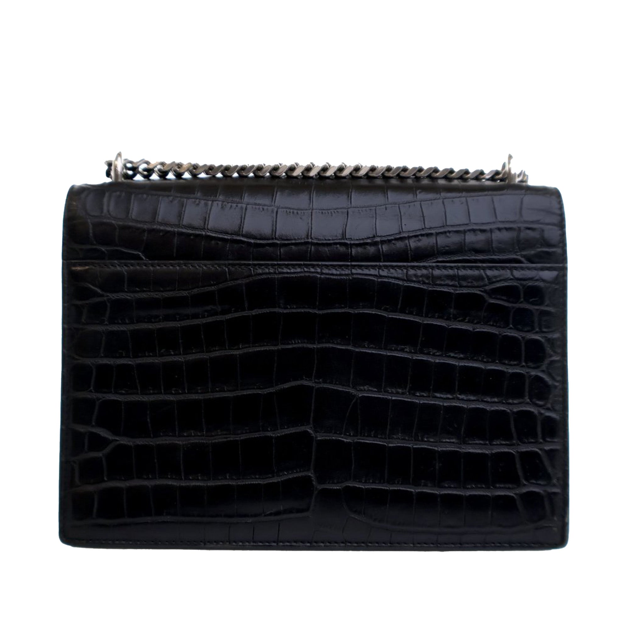 Saint Laurent Medium Croc Embossed Leather Monogram Sunset Crossbody - image 3