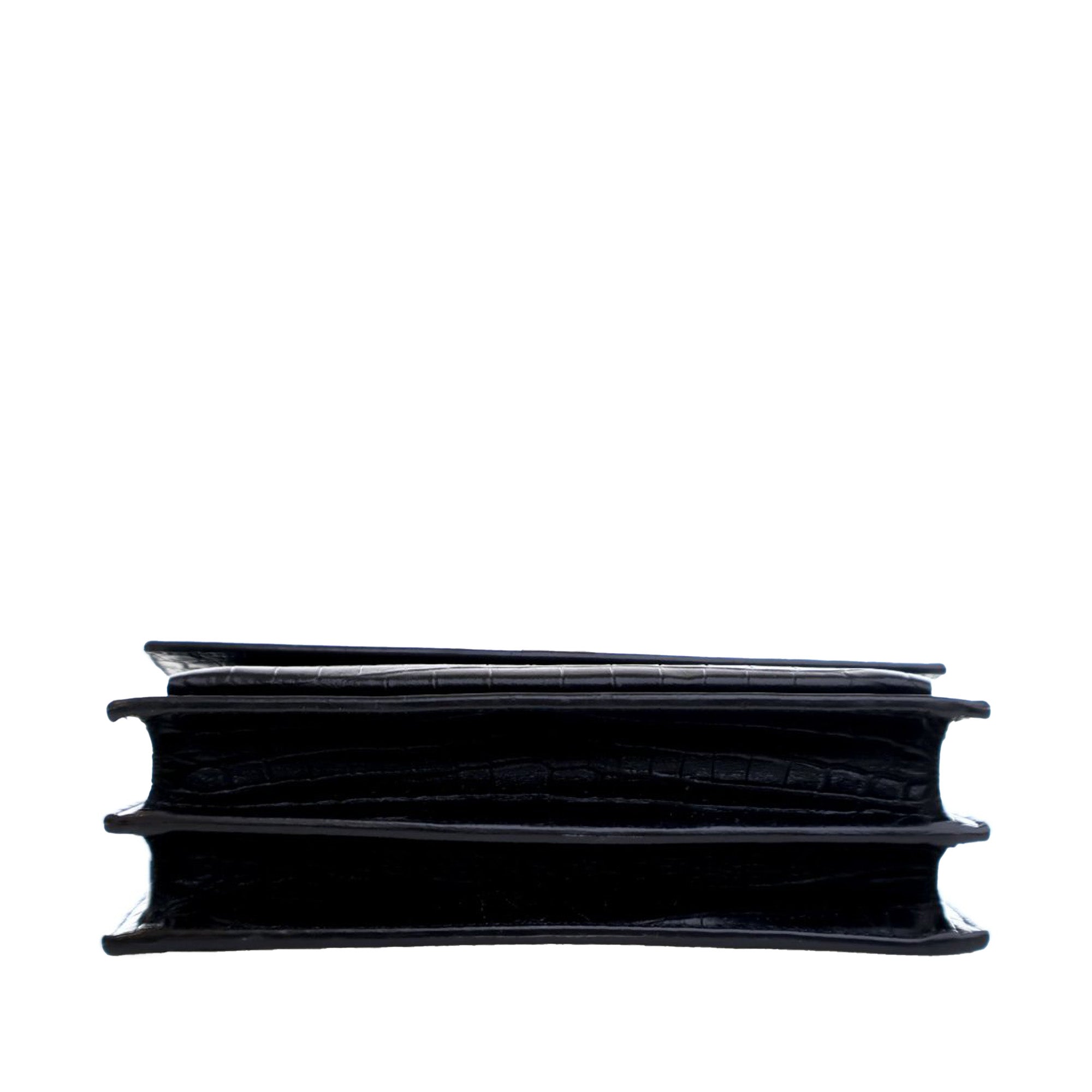 Saint Laurent Medium Croc Embossed Leather Monogram Sunset Crossbody - image 4