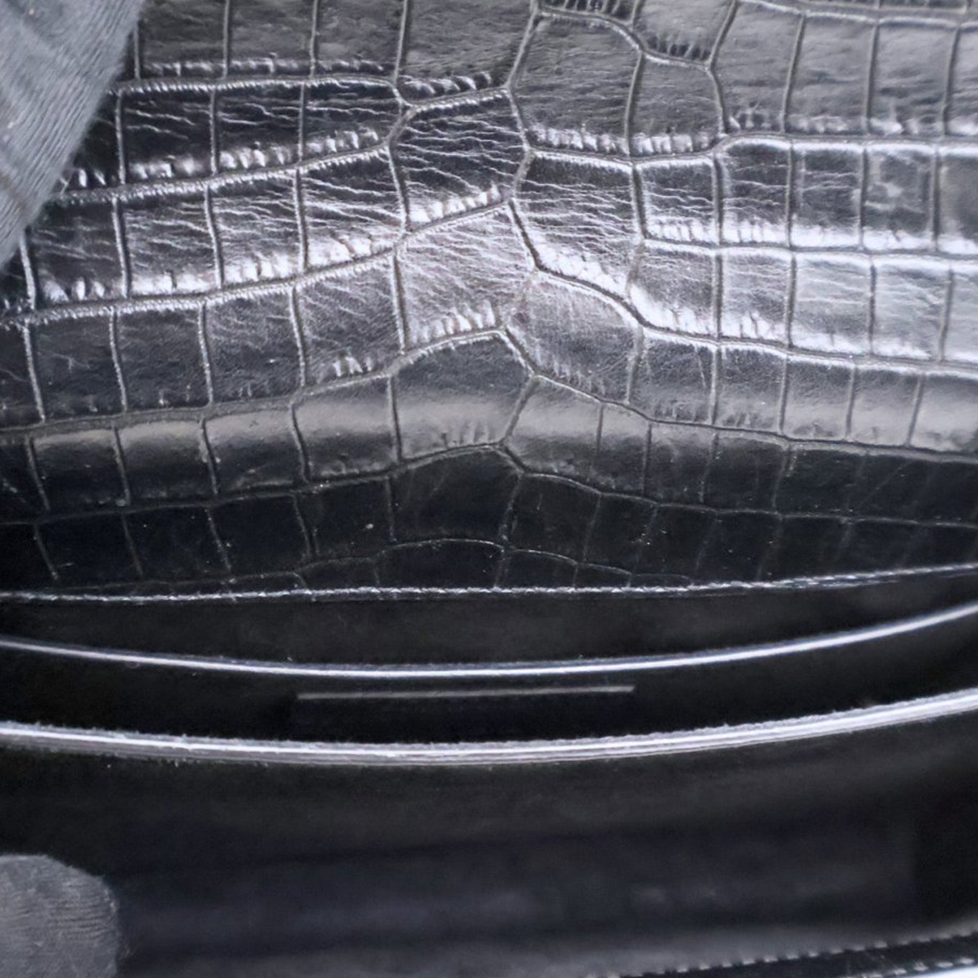 Saint Laurent Medium Croc Embossed Leather Monogram Sunset Crossbody - image 5