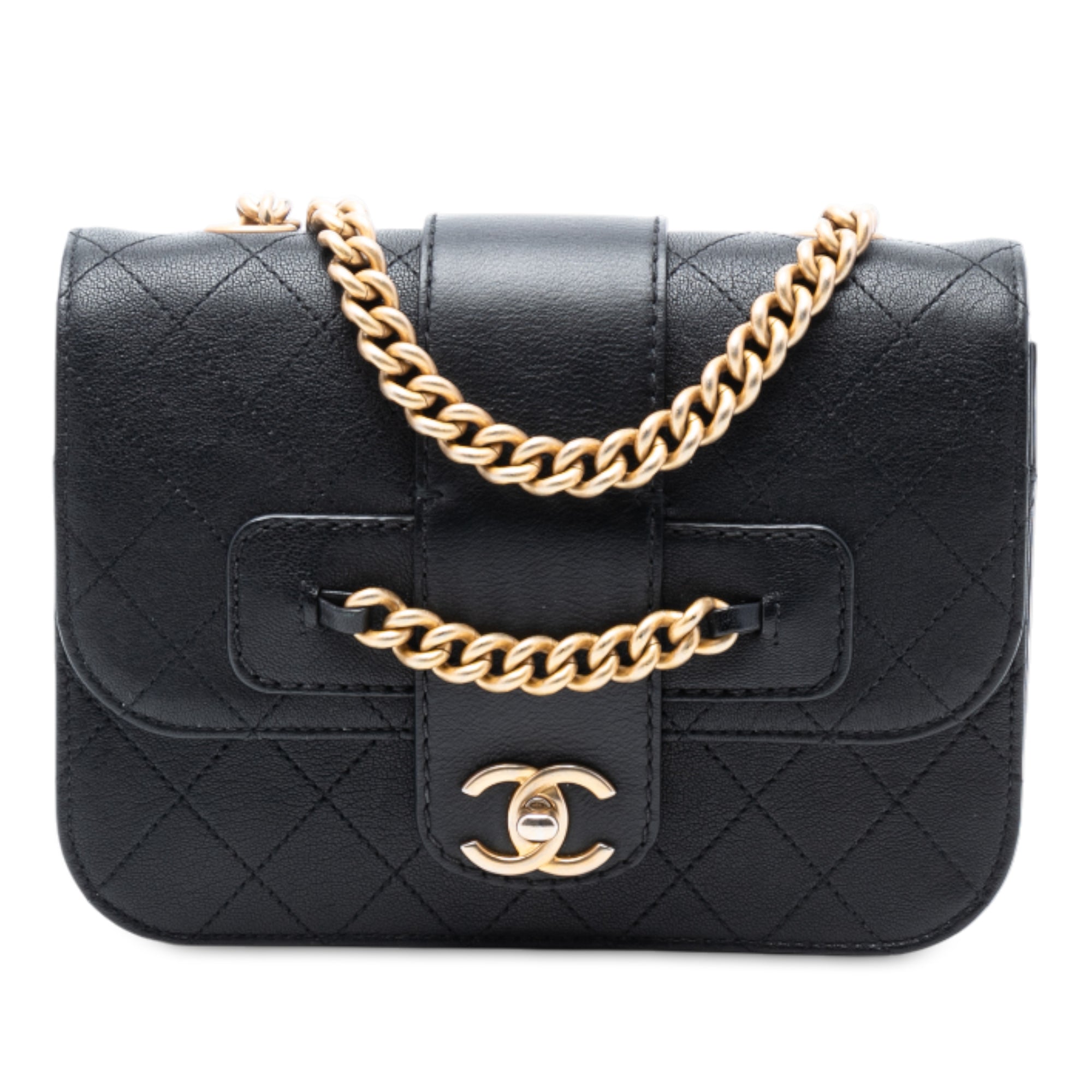 Chanel Quilted Calfskin Front Chain Flap - image 1