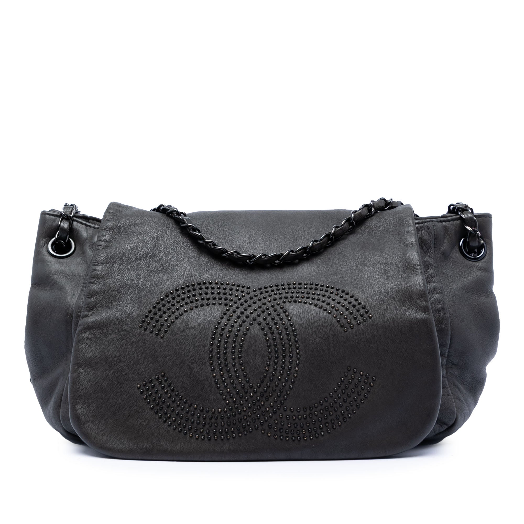 Chanel Lambskin Studded CC Accordion Flap - image 1