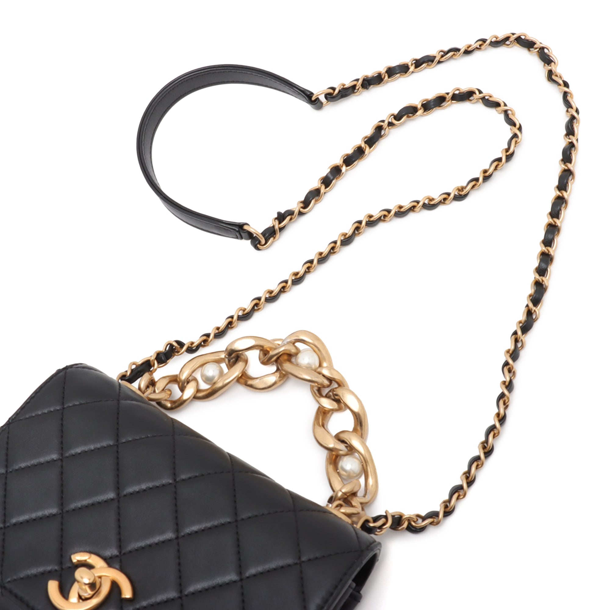 Chanel Mini Quilted Lambskin Pearl Boy Chain Flap - image 10