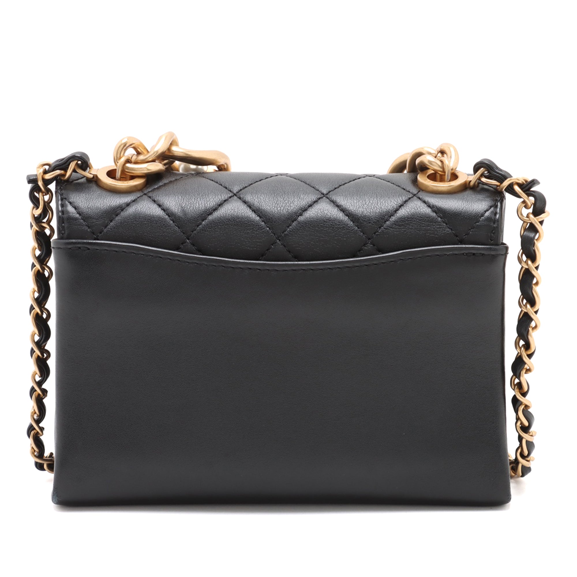 Chanel Mini Quilted Lambskin Pearl Boy Chain Flap - image 2