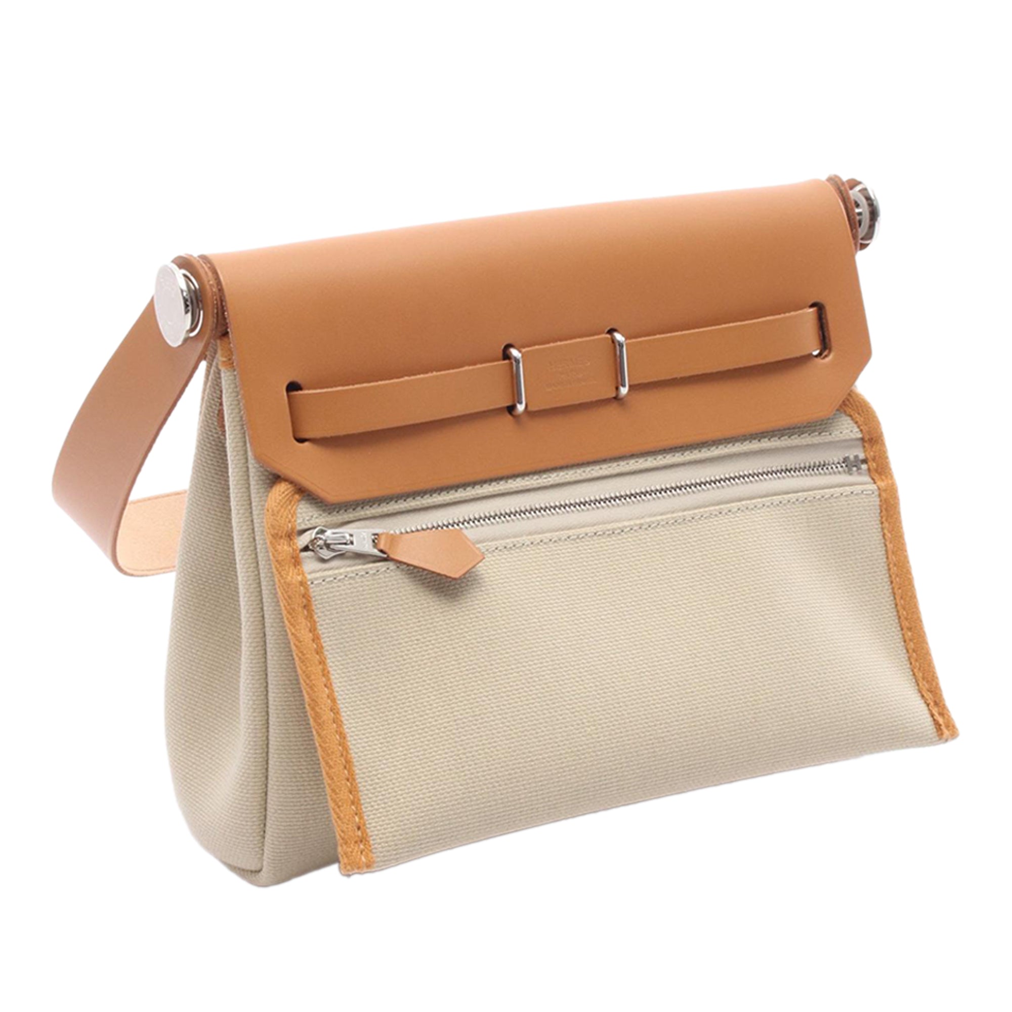 Hermès Military Toile and Vache Hunter Herbag Zip 20 - image 2