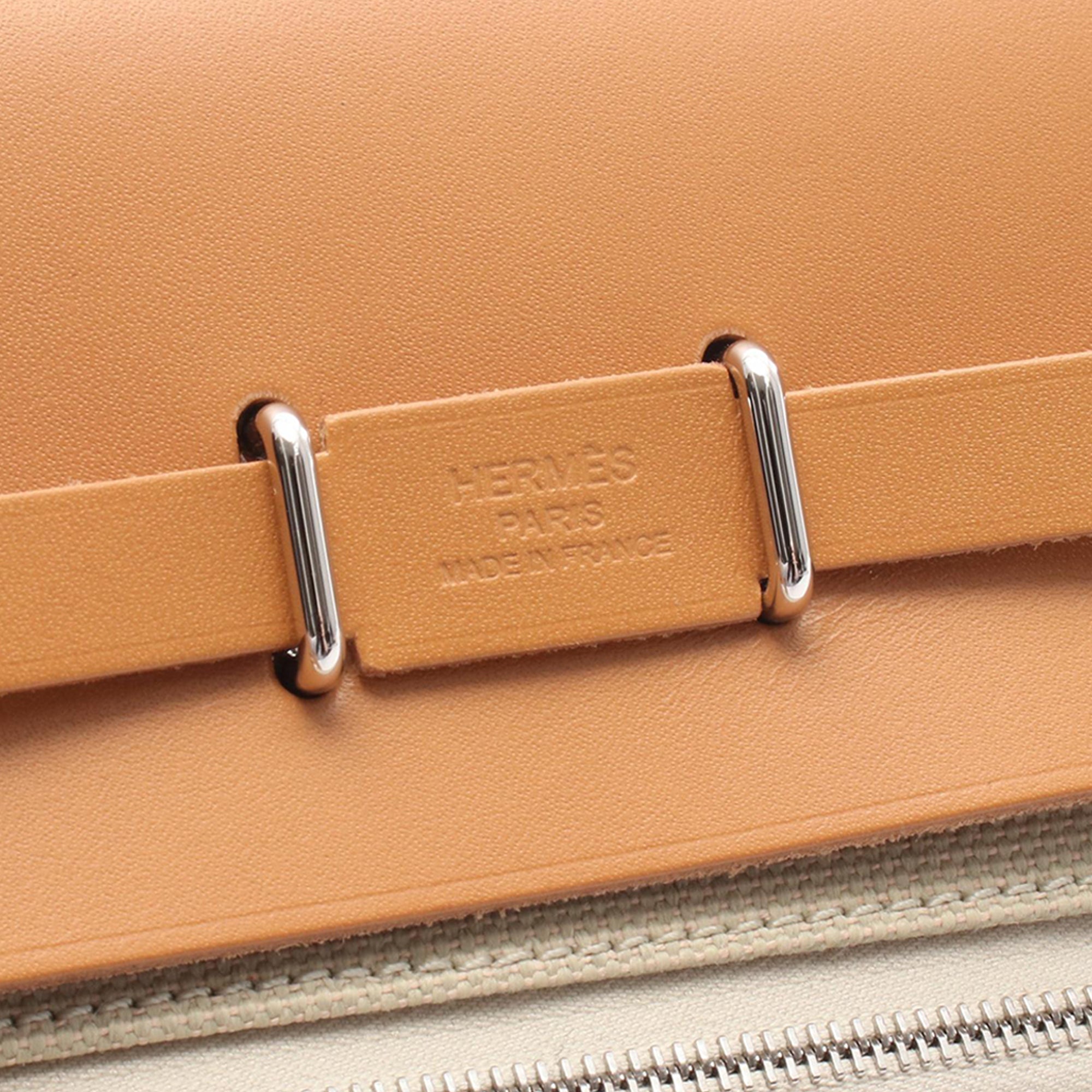 Hermès Military Toile and Vache Hunter Herbag Zip 20 - image 4