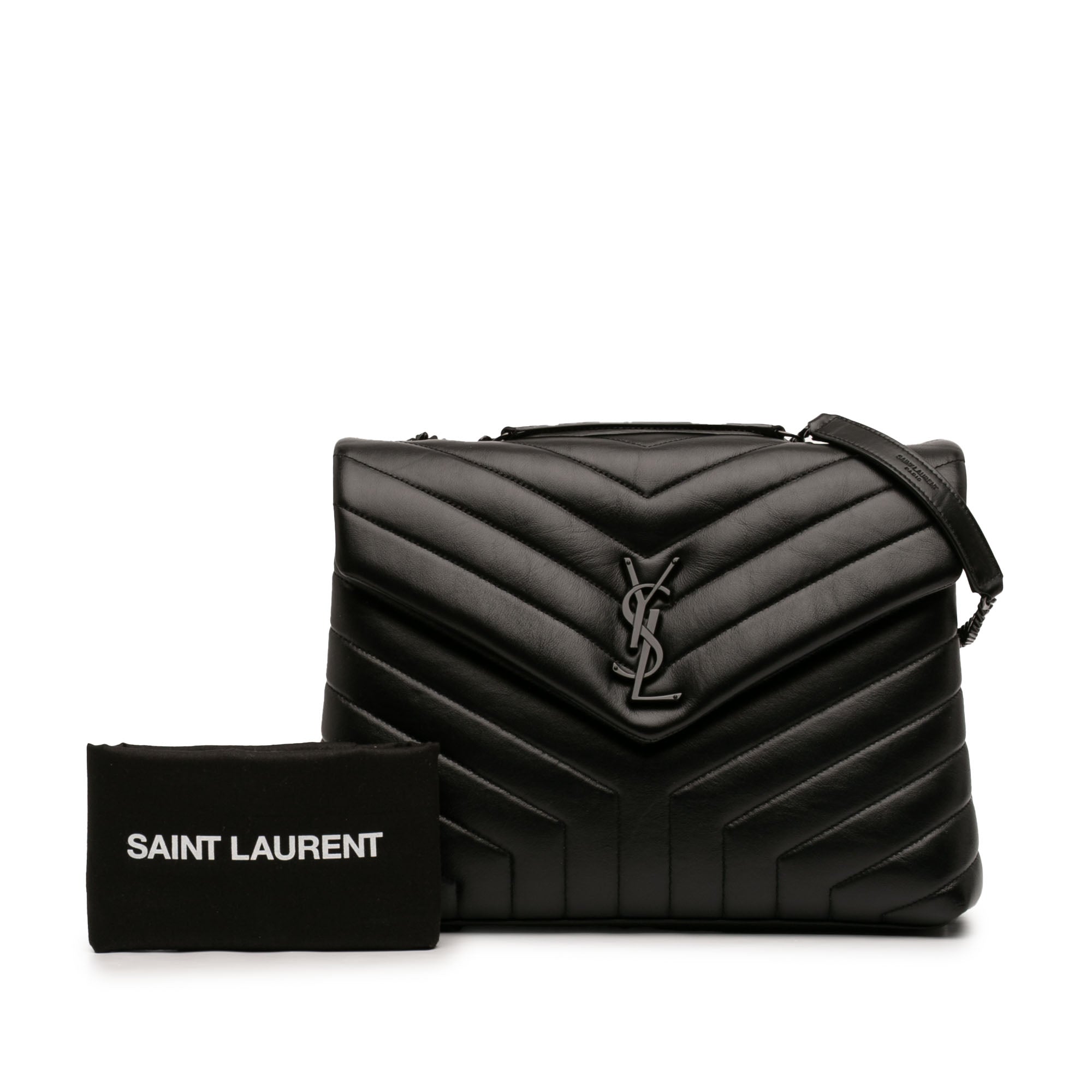 Saint Laurent Medium Matelasse Calfskin Monogram Monochrome LouLou Shoulder Bag - image 7