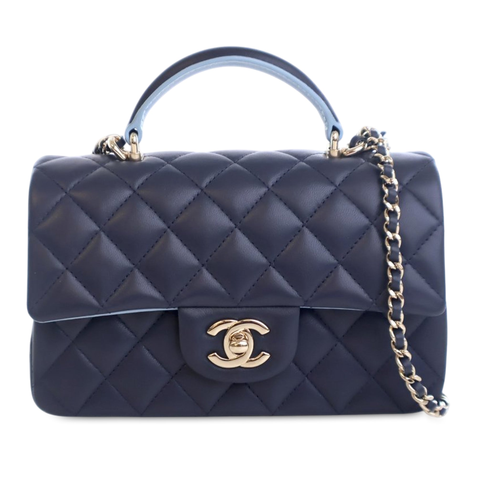Chanel Mini Rectangular Lambskin Top Handle Flap - image 1