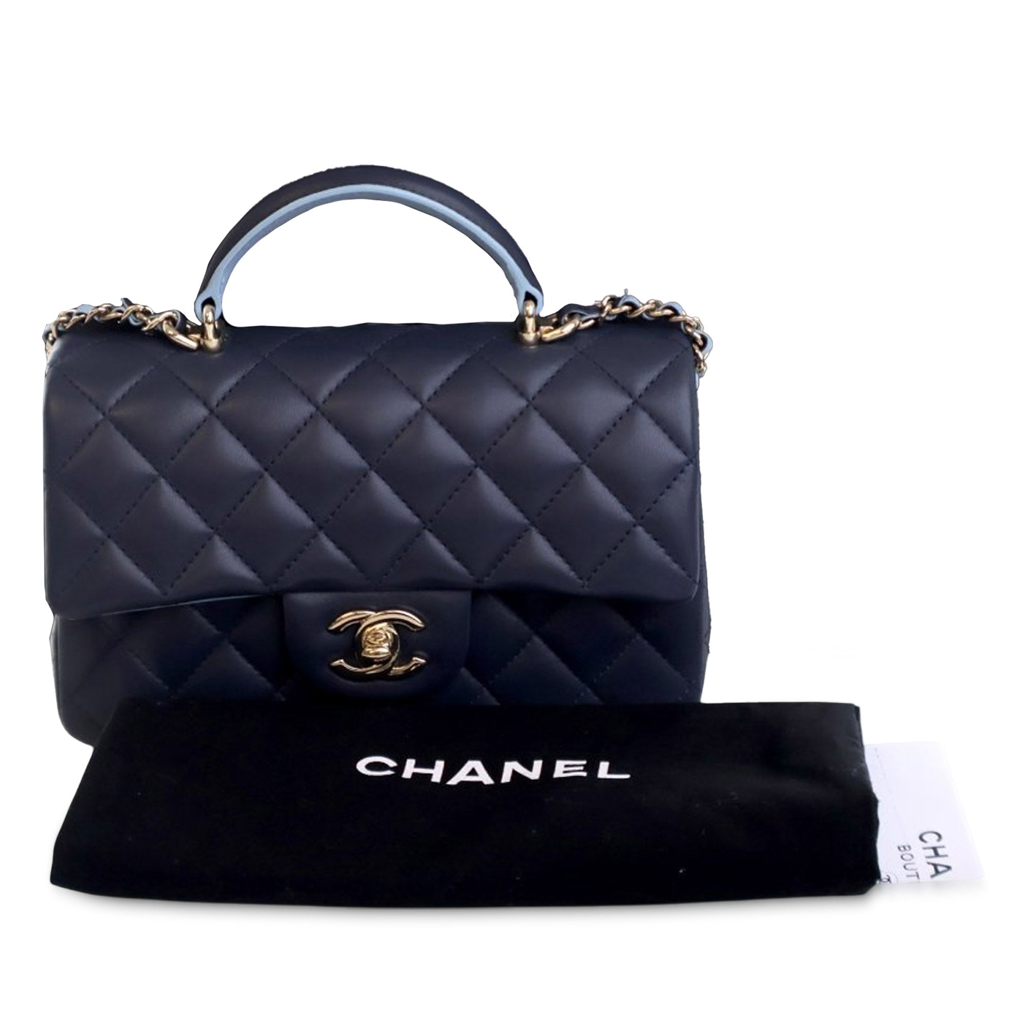Chanel Mini Rectangular Lambskin Top Handle Flap - image 12