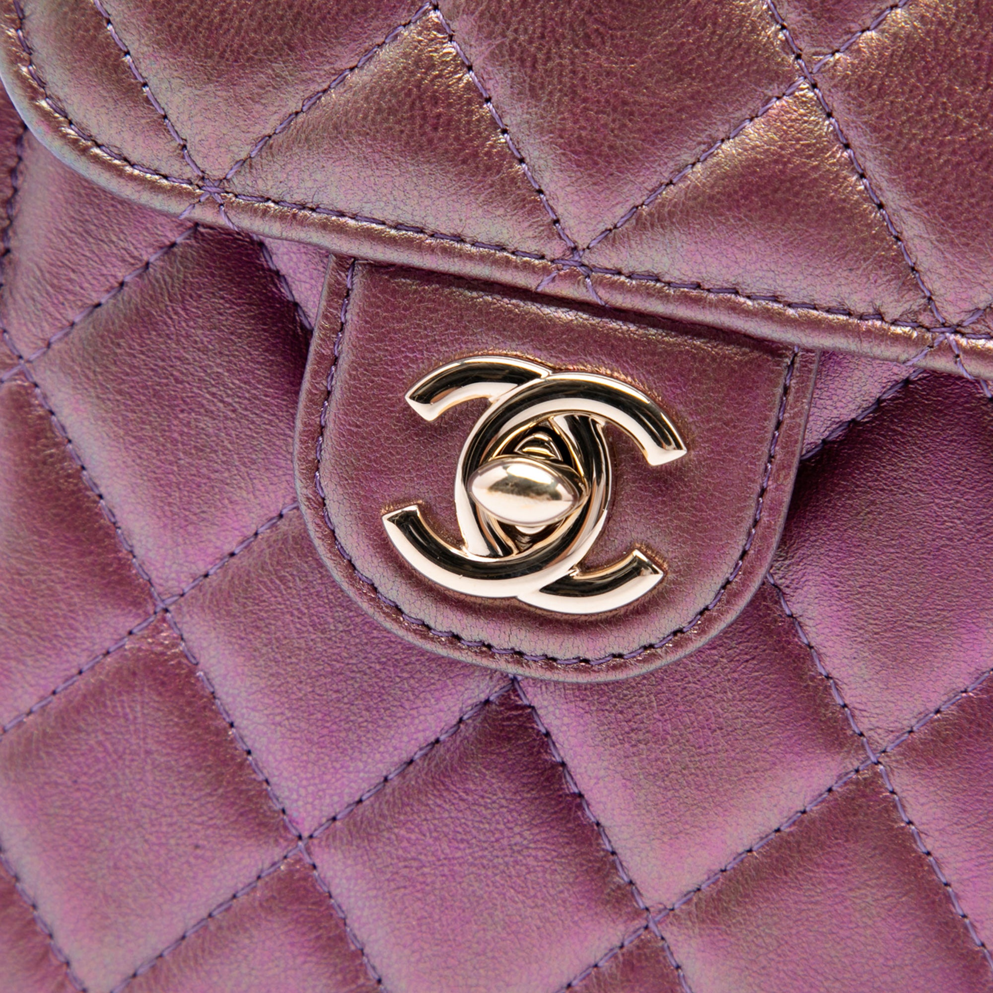 Chanel CC Quilted Iridescent Lambskin Phone Holder with Chain - image 5